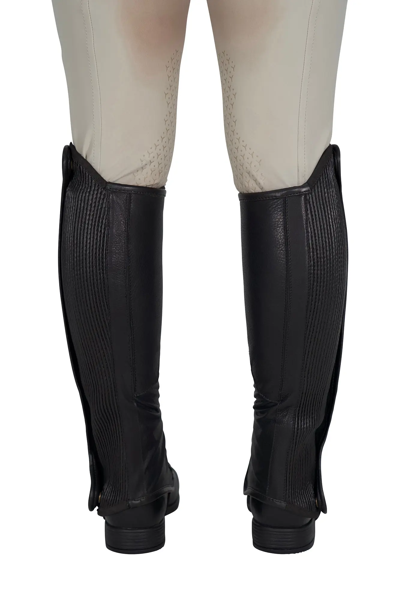 Grand Prix Elite Leather Kids Half Chaps, Black - Image 4