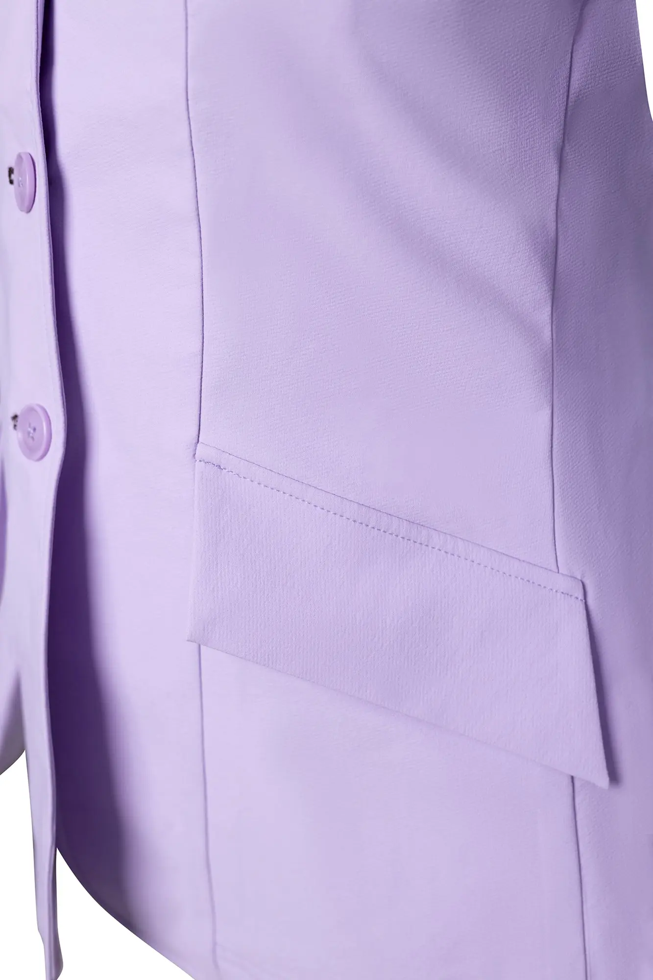 Grand Prix Ladies EQJ 3 Button Show Coat, Lilac with Chocolate Collar - Image 4