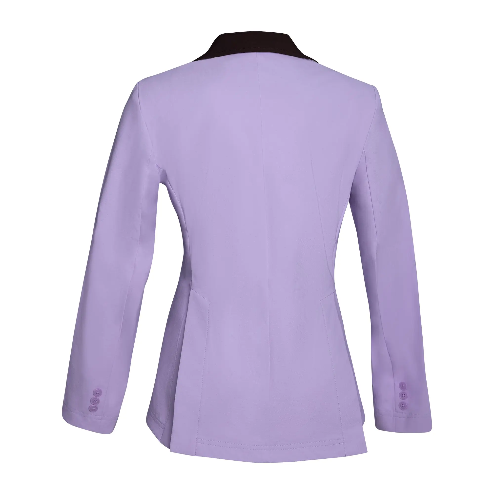 Grand Prix Ladies EQJ 3 Button Show Coat, Lilac with Chocolate Collar - Image 5