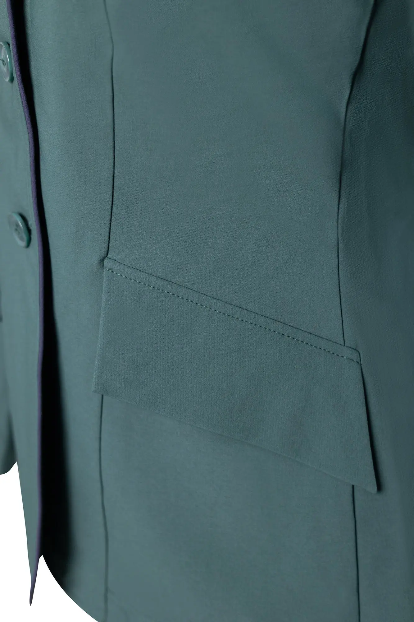 Grand Prix Ladies EQJ Classic 3 Button Show Jacket, New Green with Navy Piping - Image 3