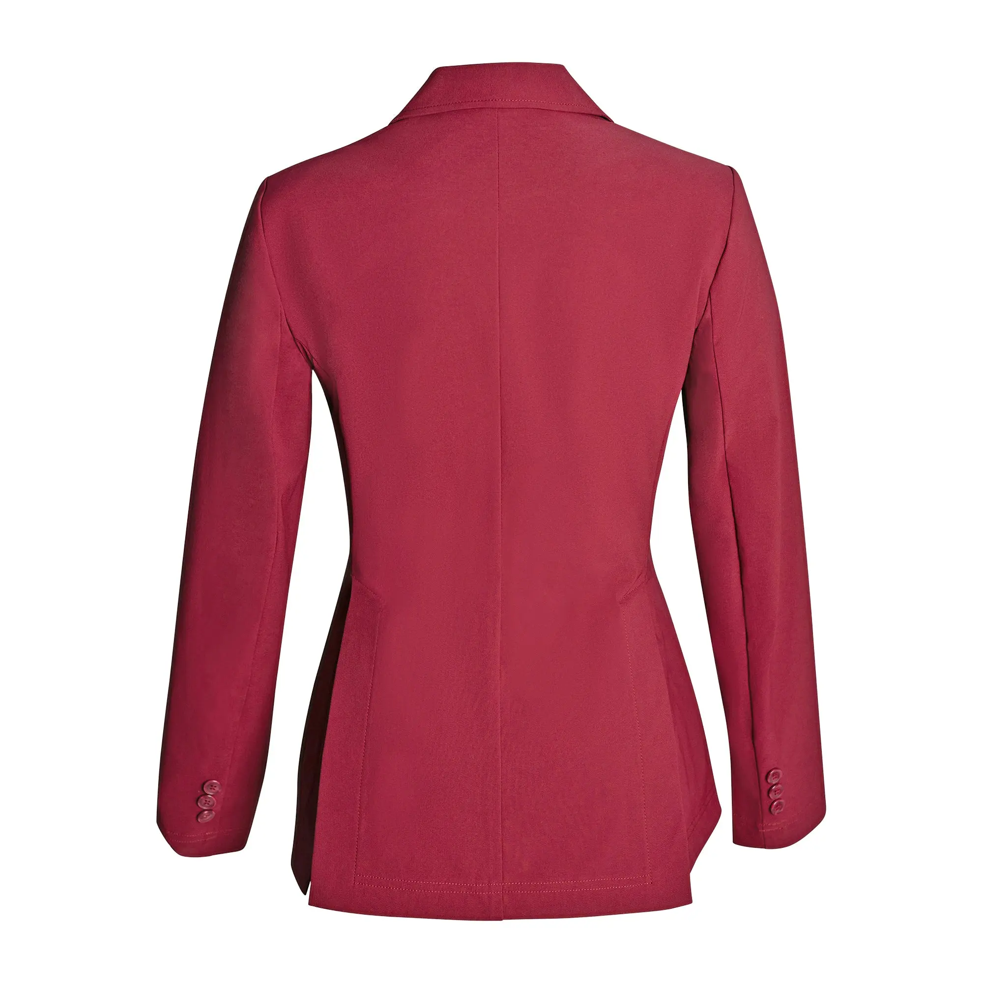 Grand Prix Ladies EQJ 3 Button Show Coat, NY Tech Fabric, Burgundy - Image 2