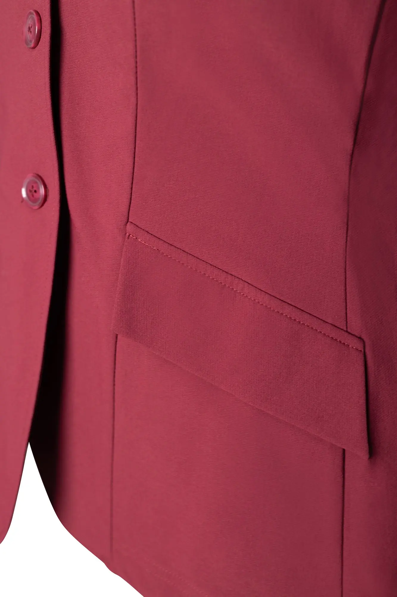Grand Prix Ladies EQJ 3 Button Show Coat, NY Tech Fabric, Burgundy - Image 3