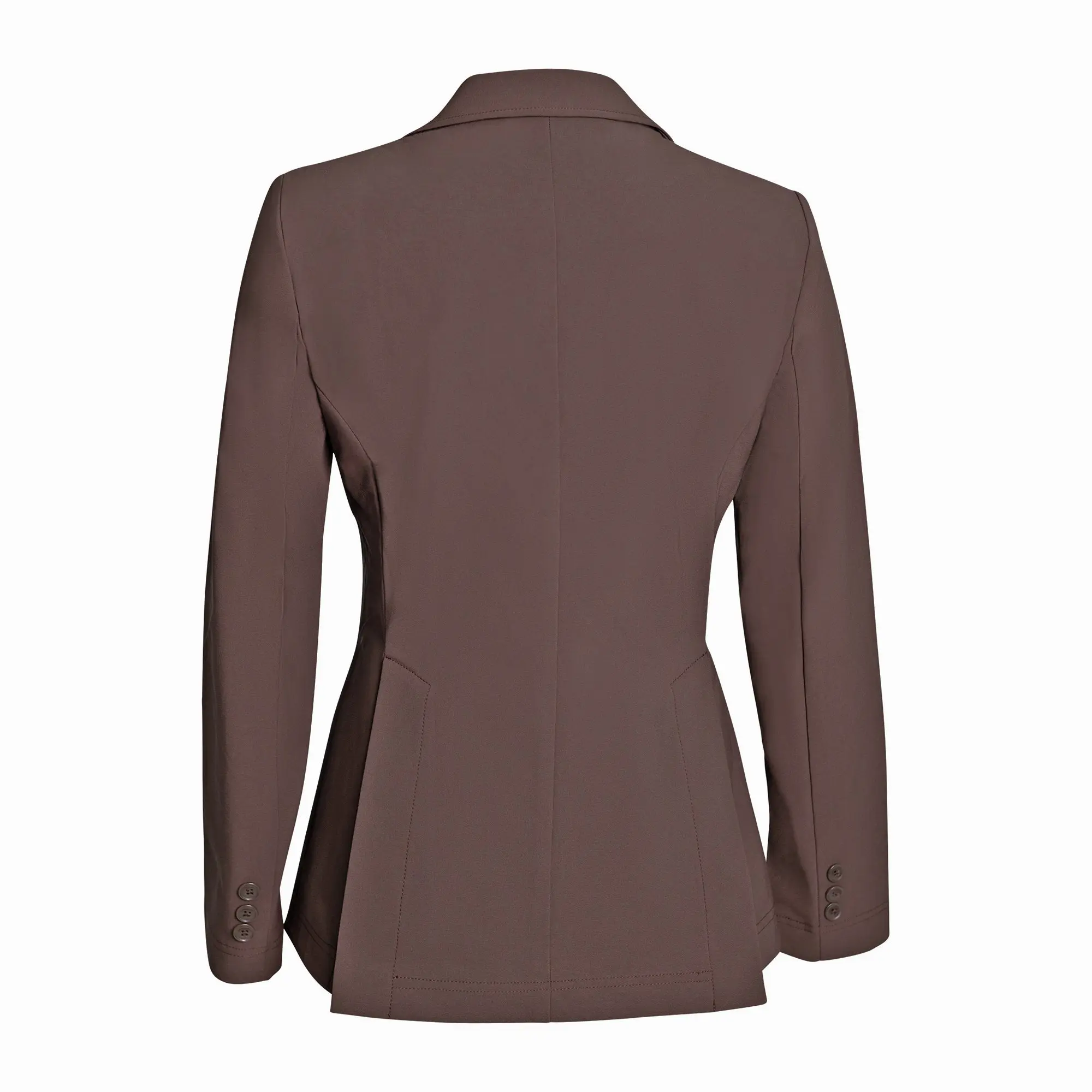 Grand Prix Ladies EQJ 3 Button Show Coat, NY Tech Fabric, Chocolate - Image 2