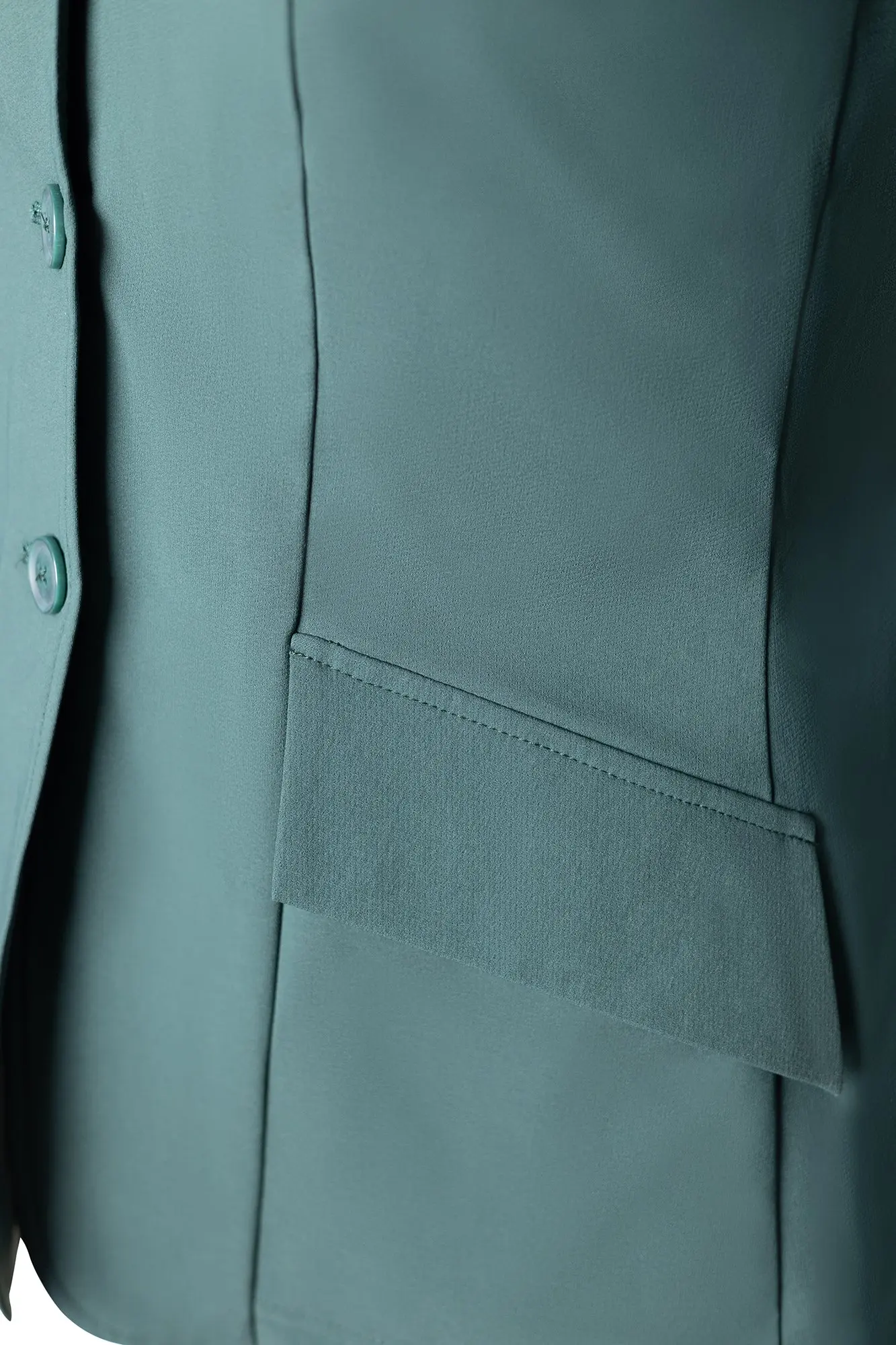 Grand Prix Ladies EQJ 3 Button Show Coat, NY Tech Fabric, New Green - Image 3