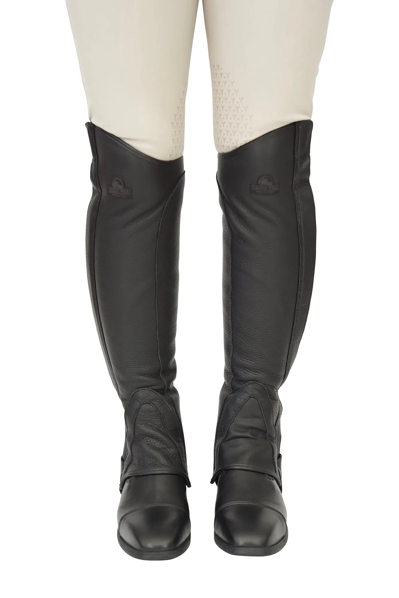Grand Prix LC Italian Full Leather Half Chaps, Black - Image 3