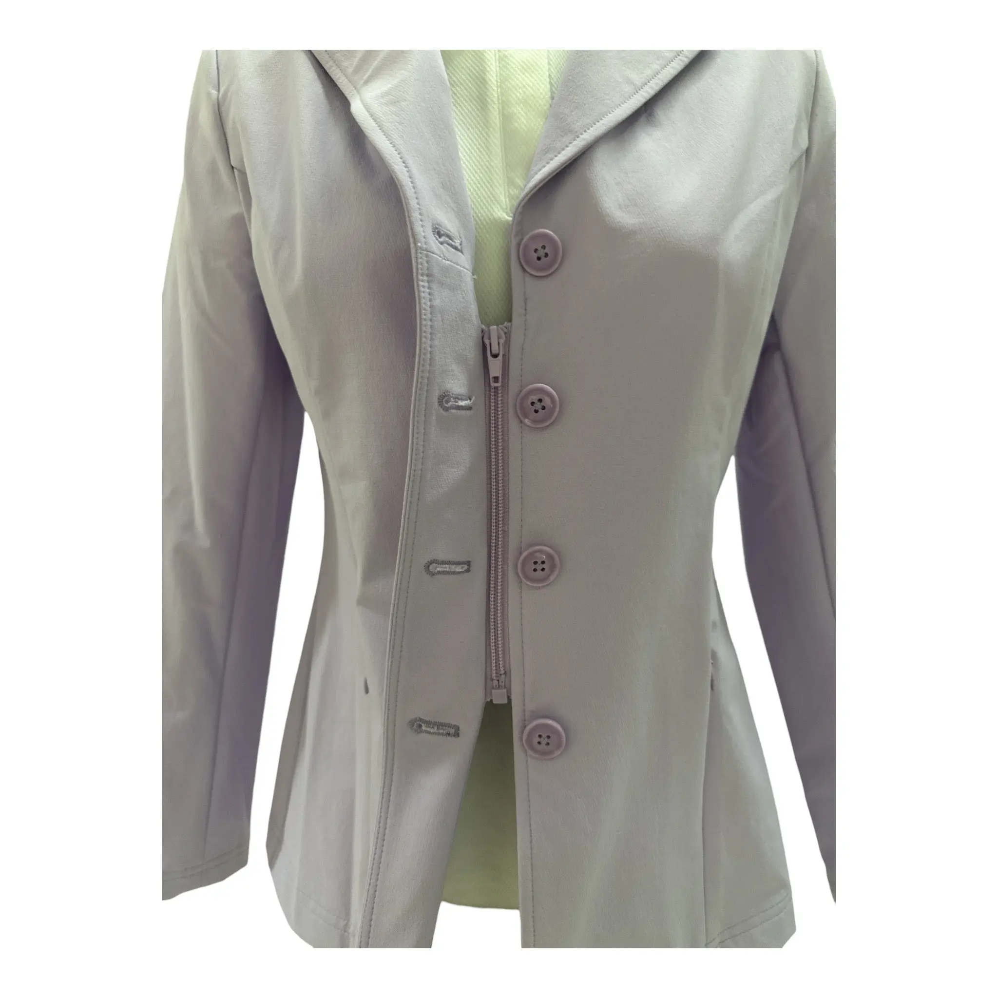 Grand Prix ladies Quinn Show Coat, 4 Button with Zipper, Lilac - Image 3