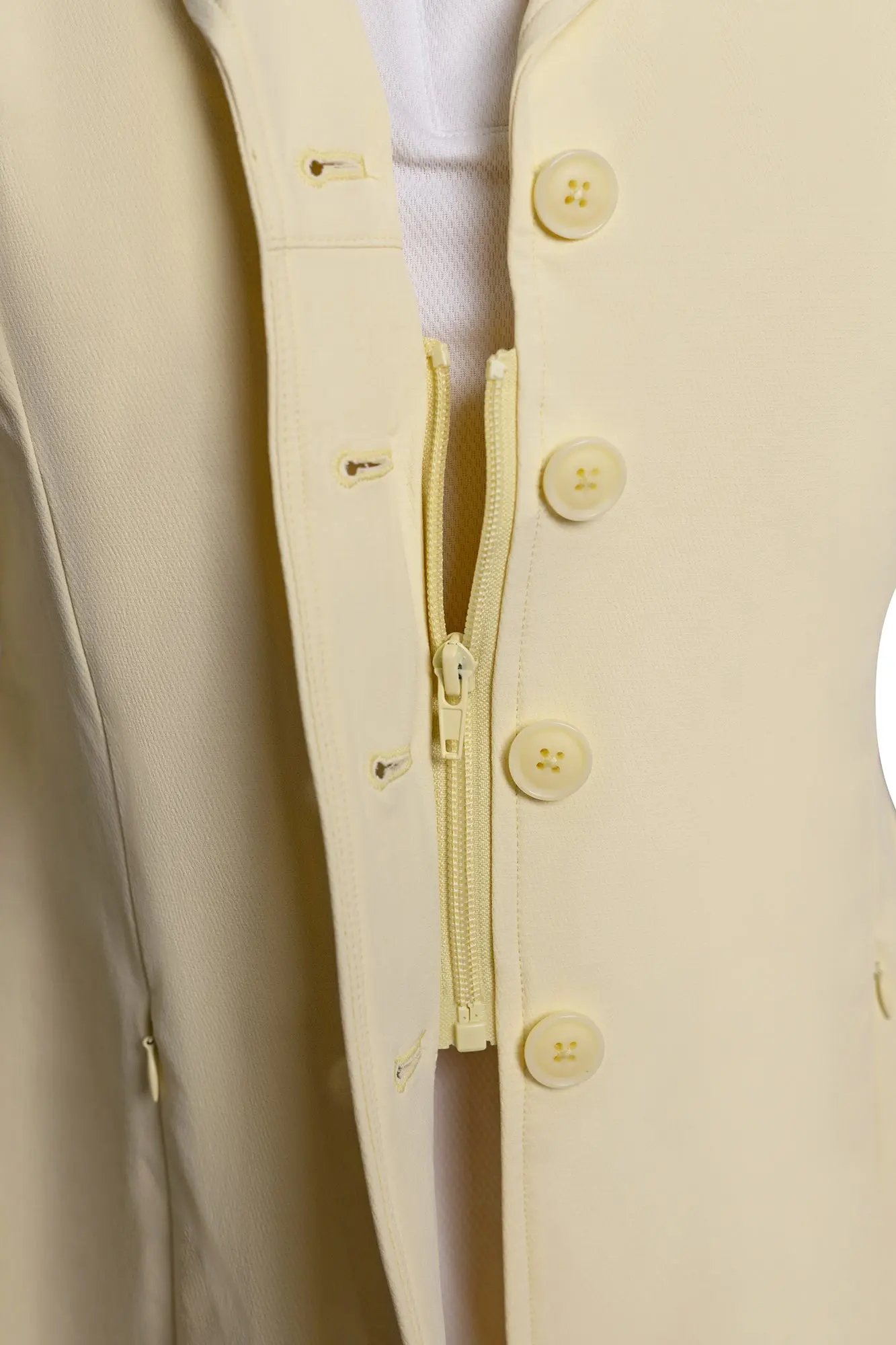 Grand Prix Quinn Show Jacket, 4 Button Front with Hidden Zipper Closure, Butter - Image 3