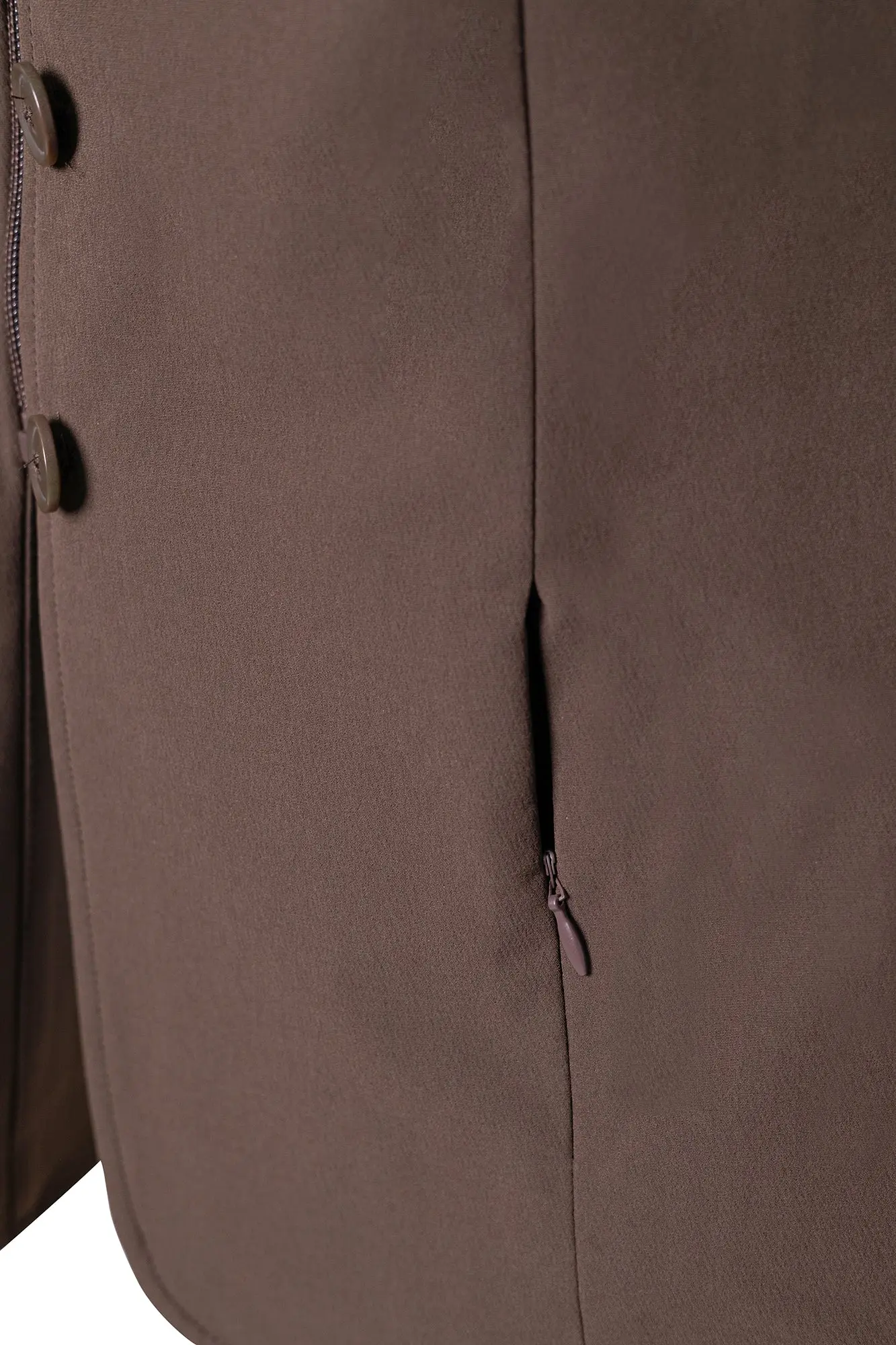 Grand Prix Quinn Show Jacket, 4 Button Front with Hidden Zipper Closure, Chocolate - Image 4