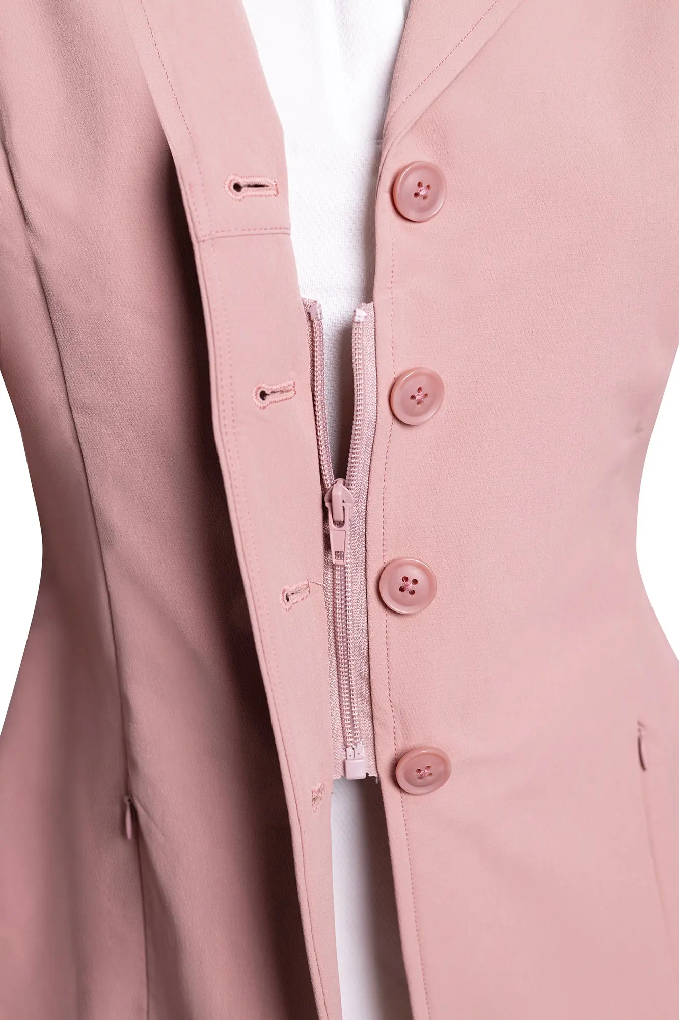 Grand Prix Quinn Show Jacket, 4 Button Front with Hidden Zipper Closure, Rose - Image 3