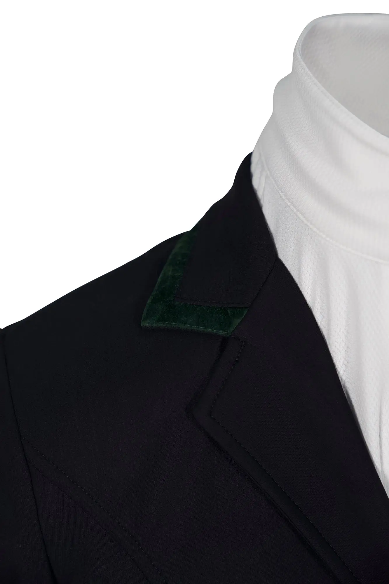 Grand Prix Saltare Premio 4 Button Riding Show Coat, Black with Dark Green - Image 3