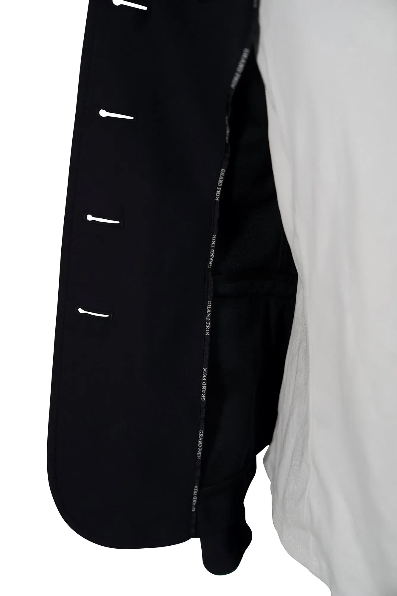 Grand Prix Saltare Premio 4 Button Riding Show Coat, Black with Dark Green - Image 9