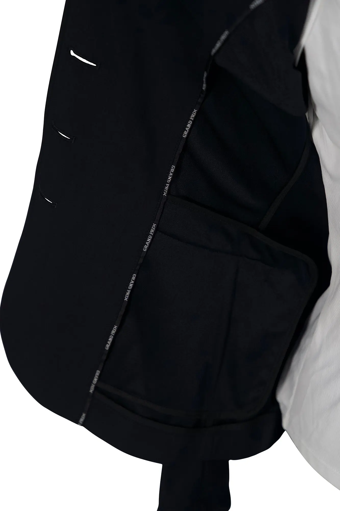 Grand Prix Saltare Premio 4 Button Riding Show Coat, Black with Moss Green - Image 11
