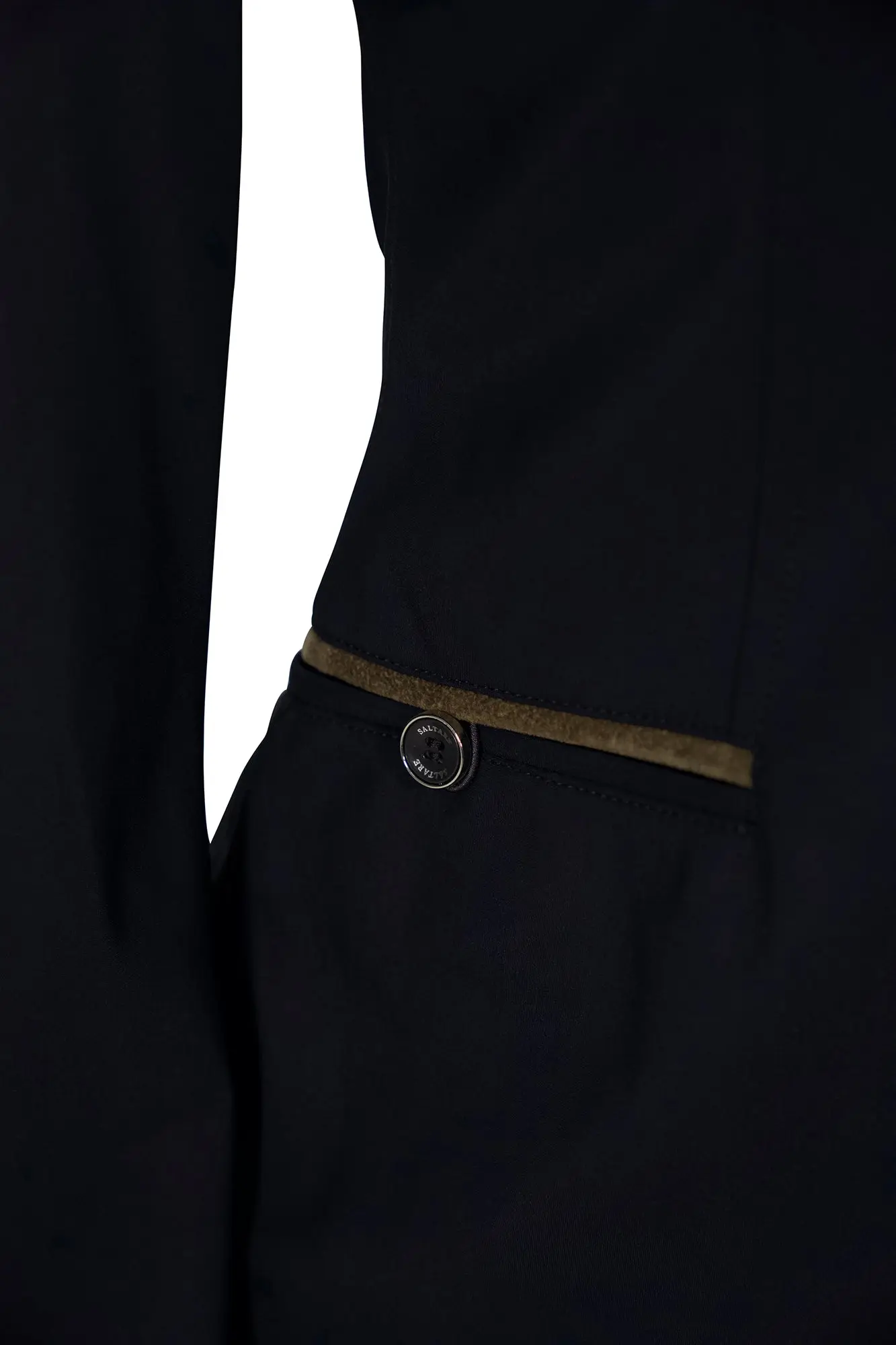 Grand Prix Saltare Premio 4 Button Riding Show Coat, Black with Moss Green - Image 5