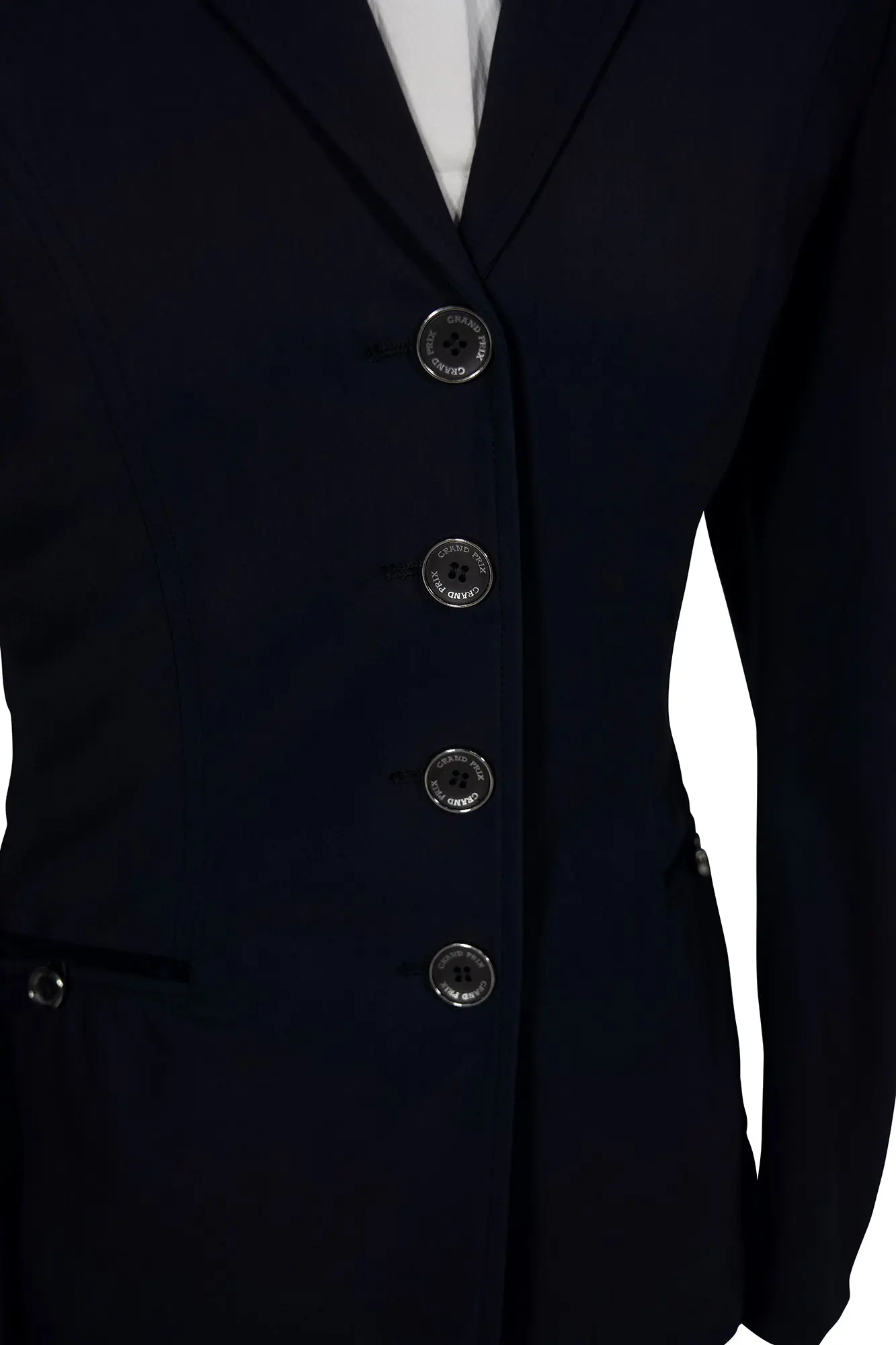 Grand Prix Saltare Premio 4 Button Riding Show Coat, Navy with Navy - Image 4