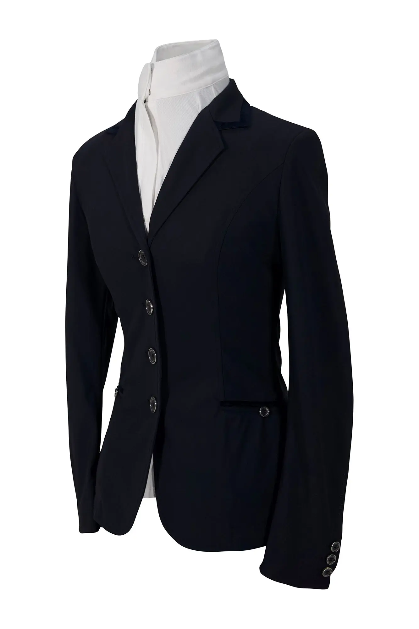 Grand Prix Saltare Premio 4 Button Riding Show Coat, Navy with Navy - Image 6
