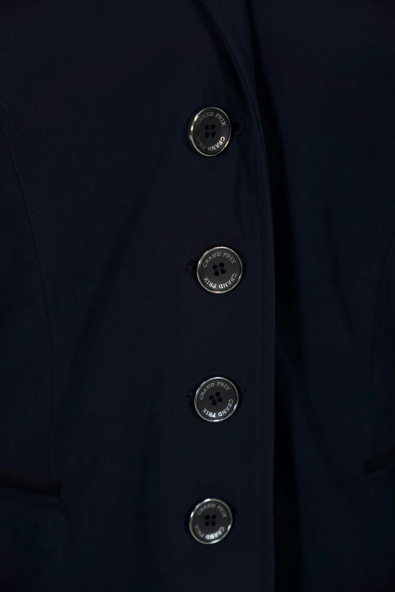 Grand Prix Saltare Premio 4 Button Riding Show Coat, Navy with Black - Image 4