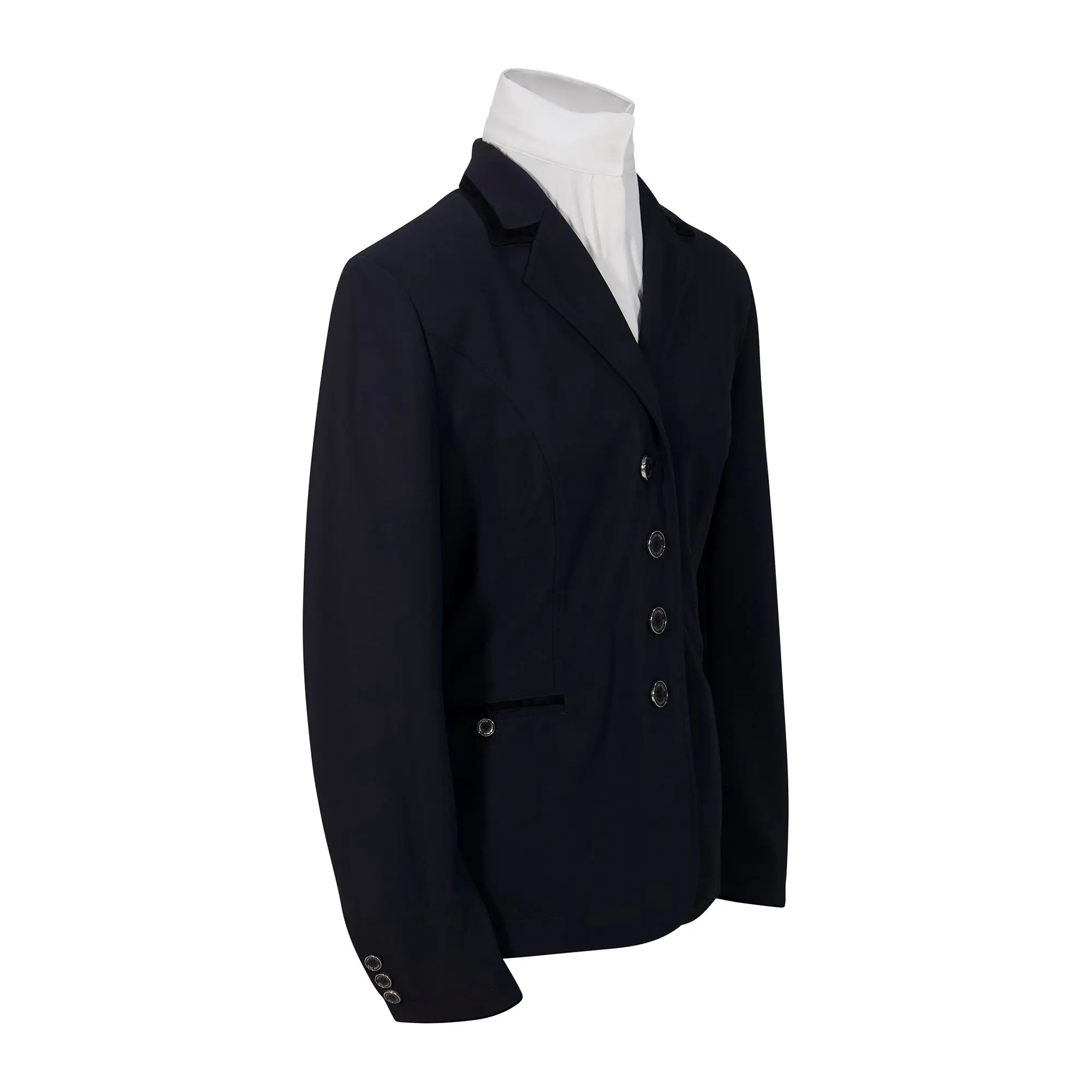 Grand Prix Saltare Premio 4 Button Riding Show Coat, Navy with Black - Image 6