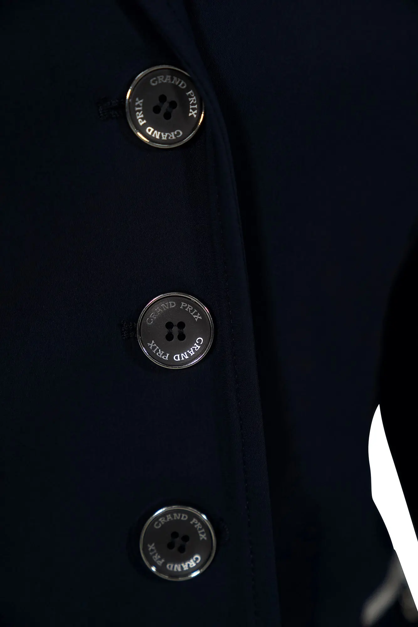 Grand Prix Saltare Premio 4 Button Riding Show Coat, Navy with Grey - Image 3