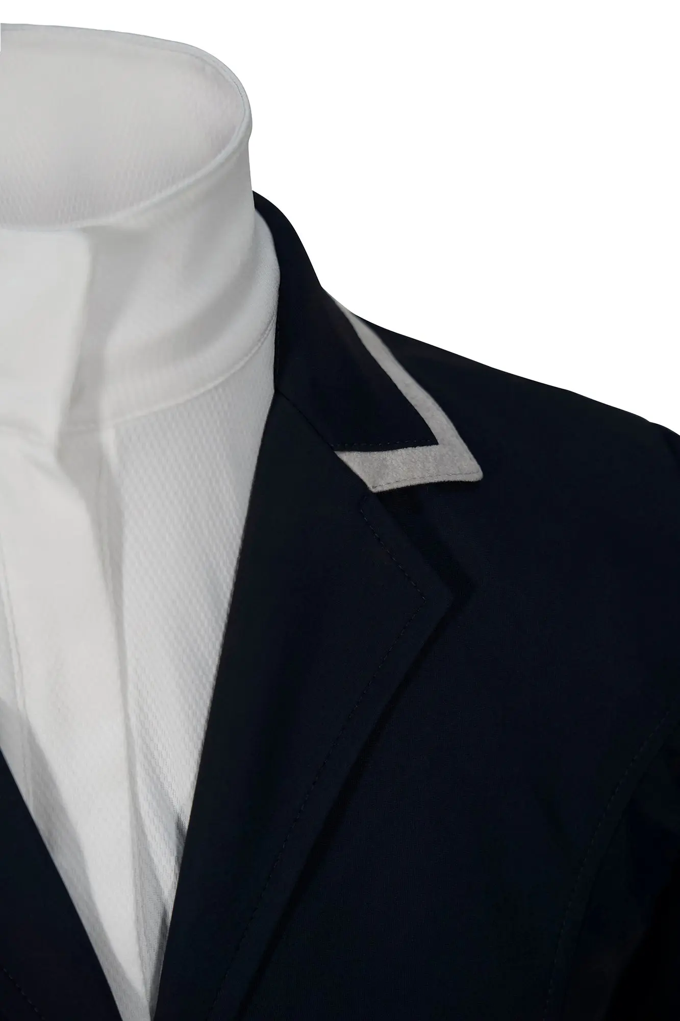 Grand Prix Saltare Premio 4 Button Riding Show Coat, Navy with Grey - Image 5