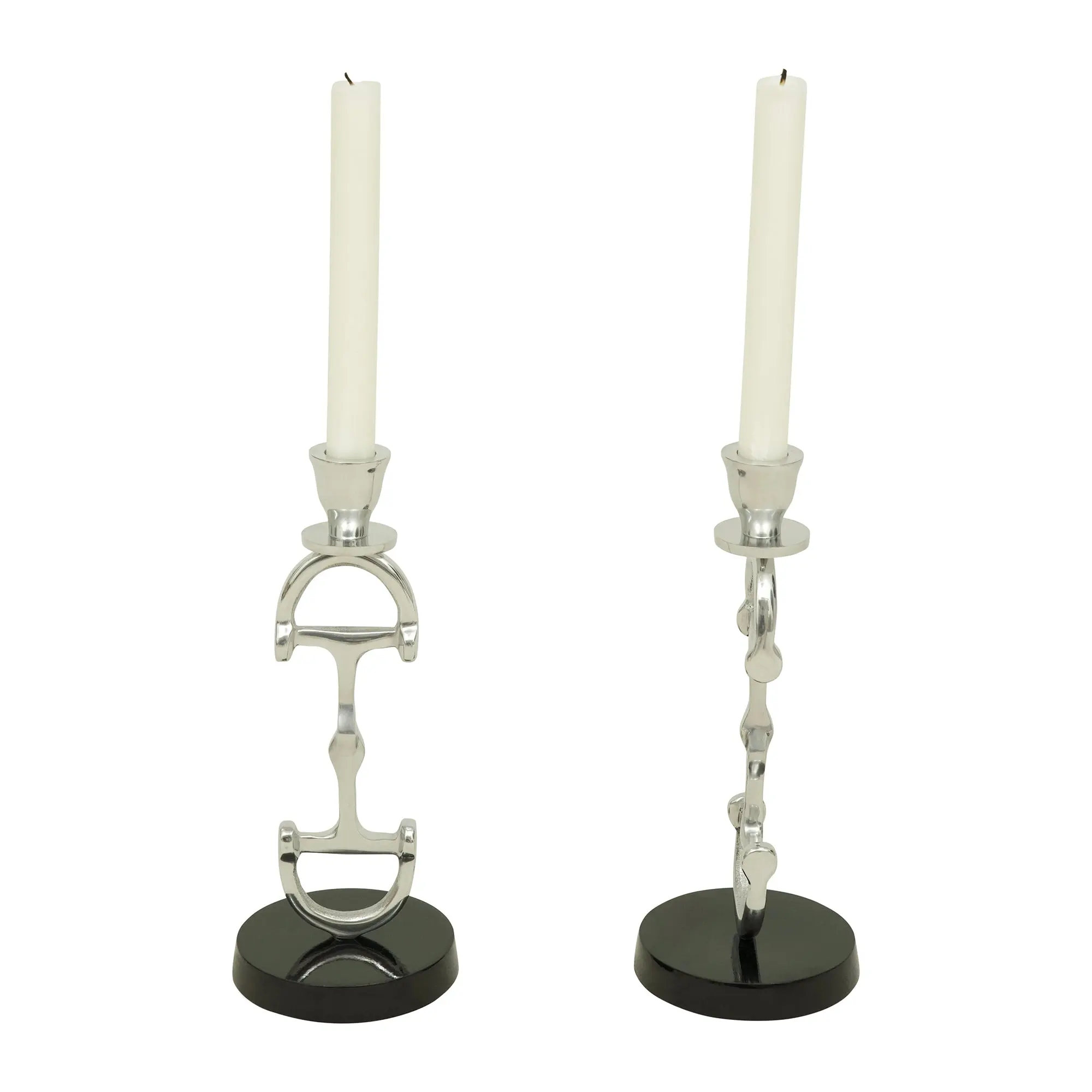 Huntley D Bit Pair of Candlesticks, Pair in Aluminum Silver Finish - Image 11