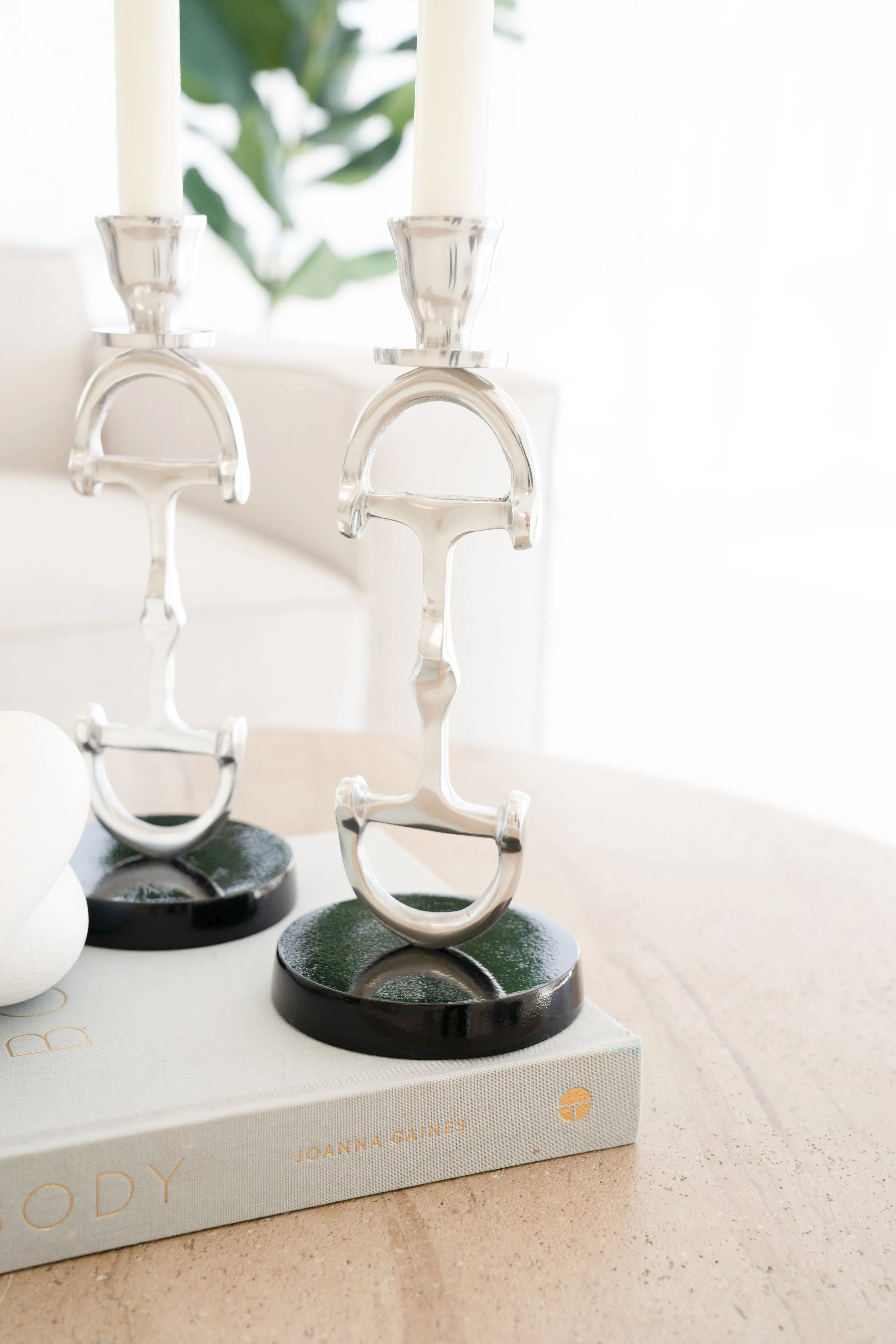 Huntley D Bit Pair of Candlesticks, Pair in Aluminum Silver Finish - Image 3