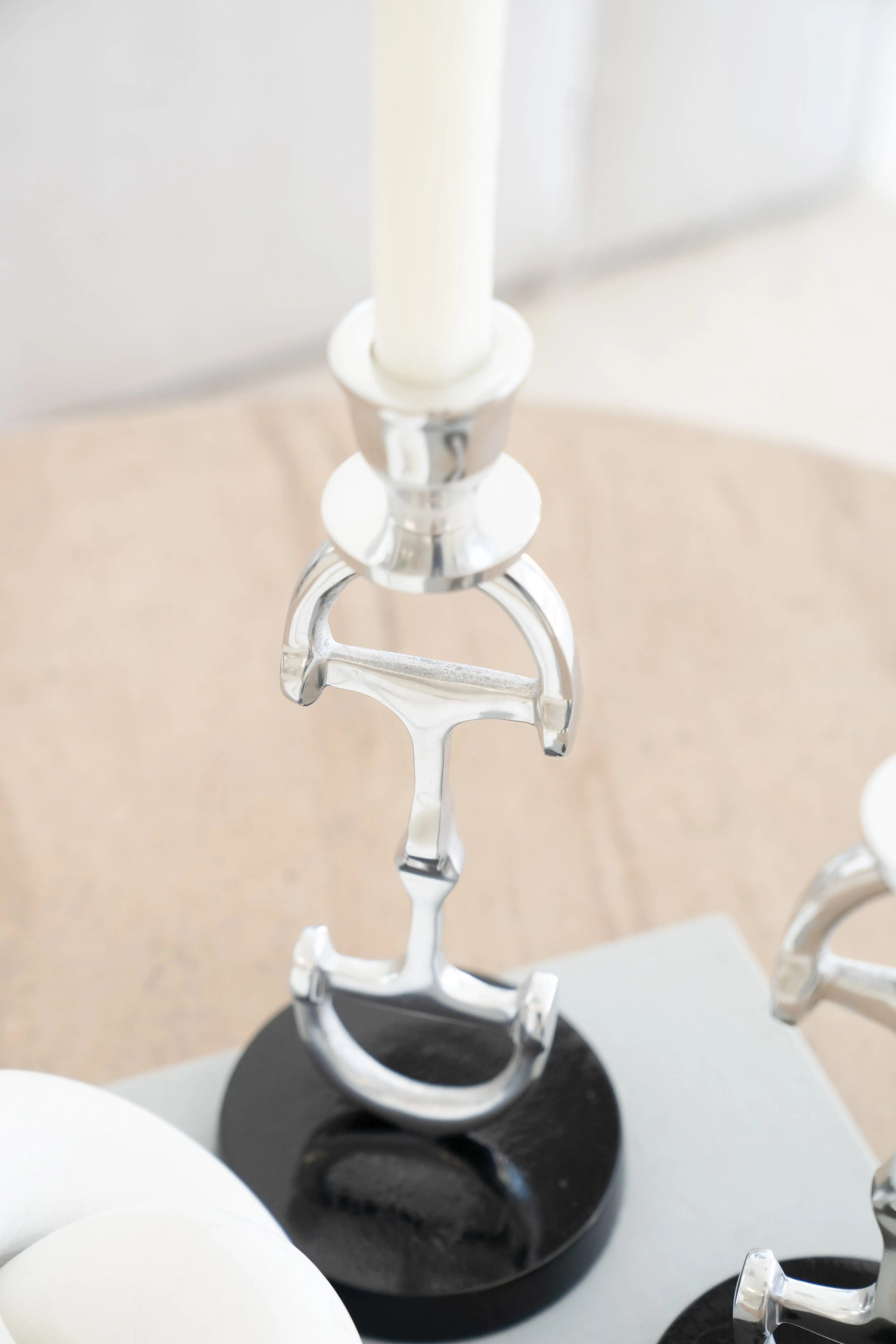 Huntley D Bit Pair of Candlesticks, Pair in Aluminum Silver Finish - Image 4