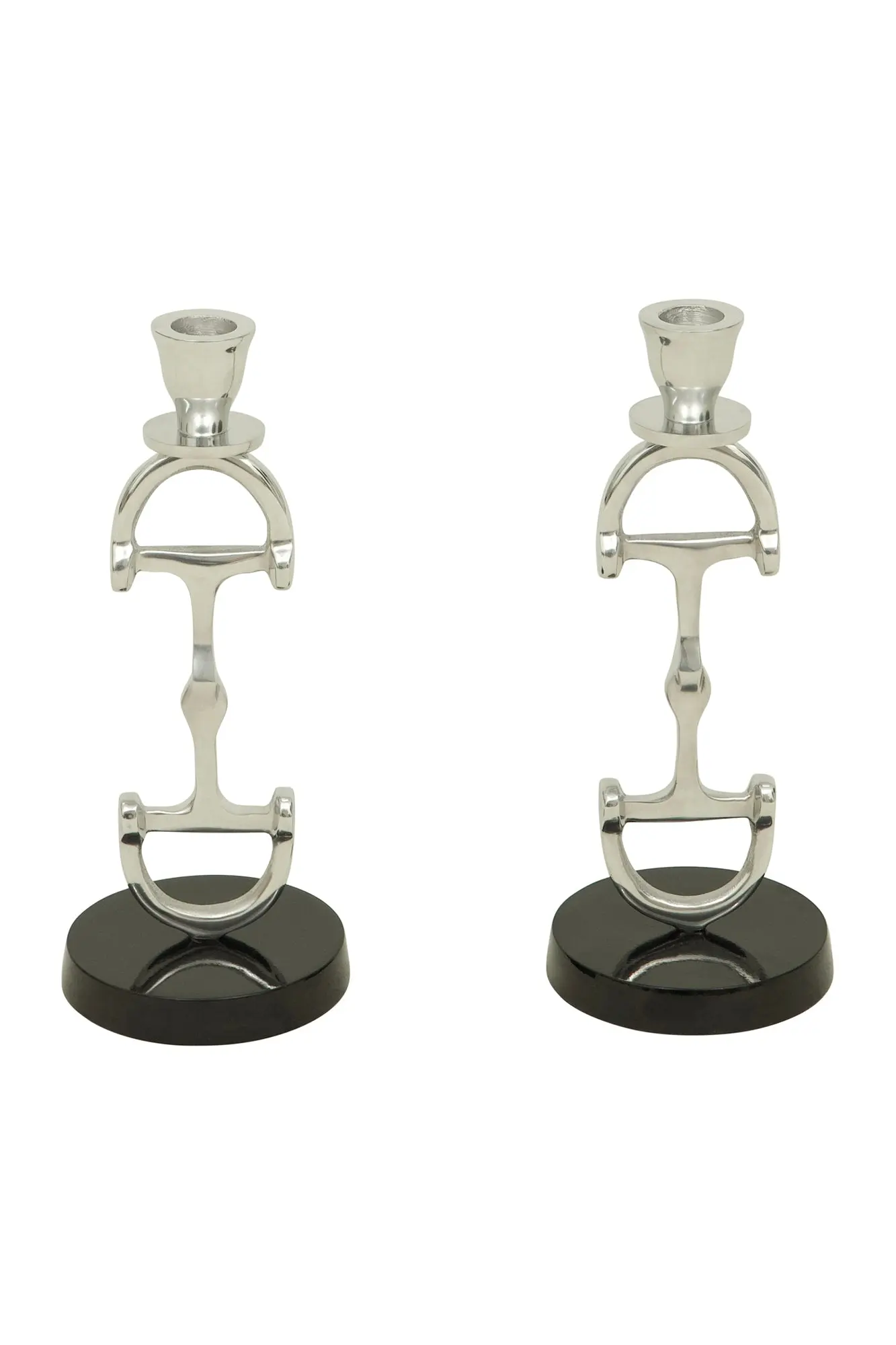 Huntley D Bit Pair of Candlesticks, Pair in Aluminum Silver Finish - Image 5