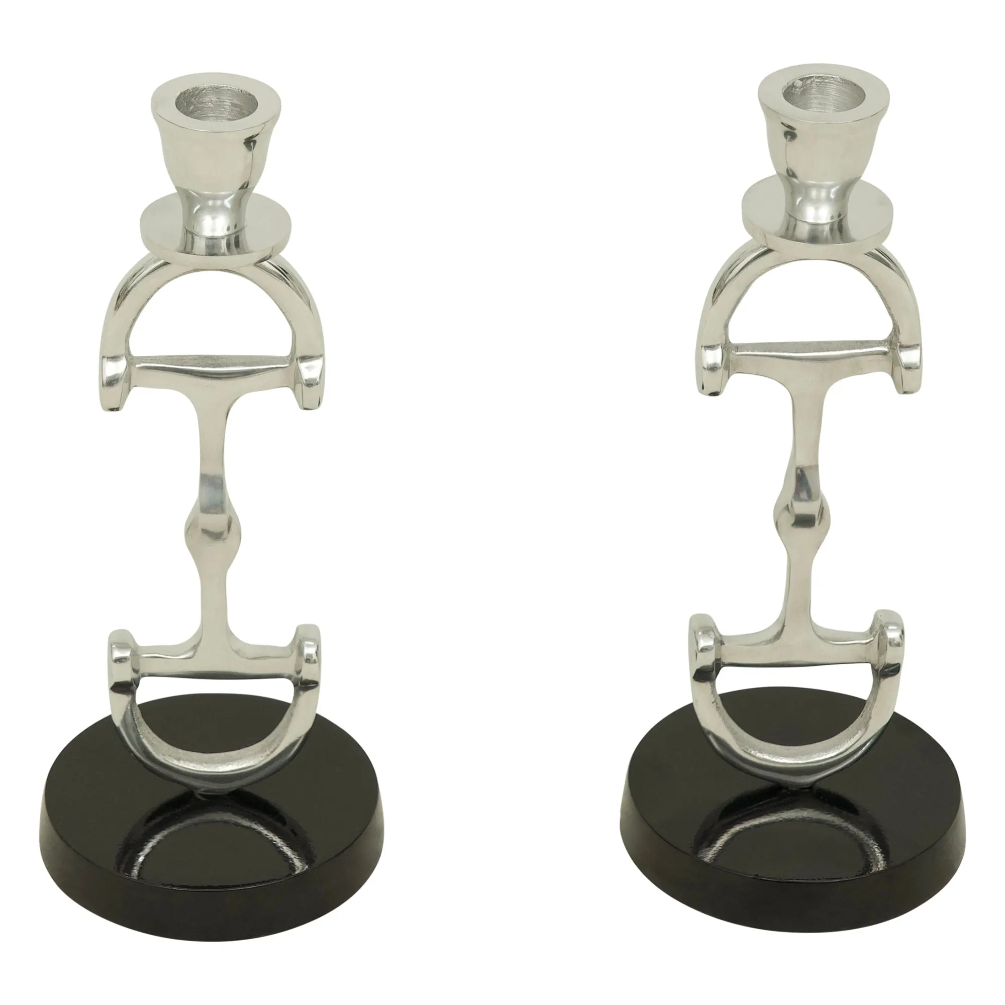 Huntley D Bit Pair of Candlesticks, Pair in Aluminum Silver Finish - Image 6