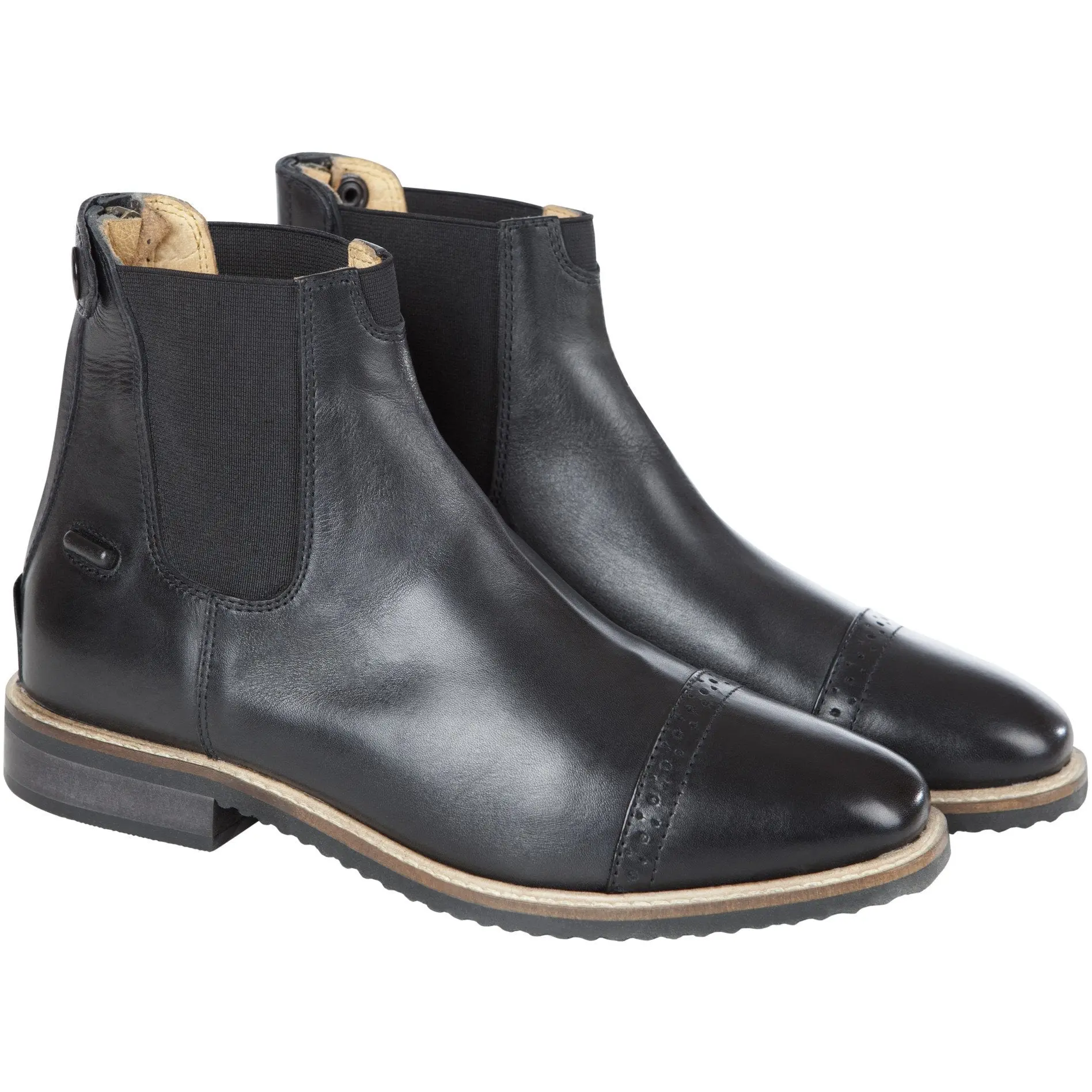 Huntley Equestrian Adult Classic Black Leather Zipper Paddock Boot - Image 5