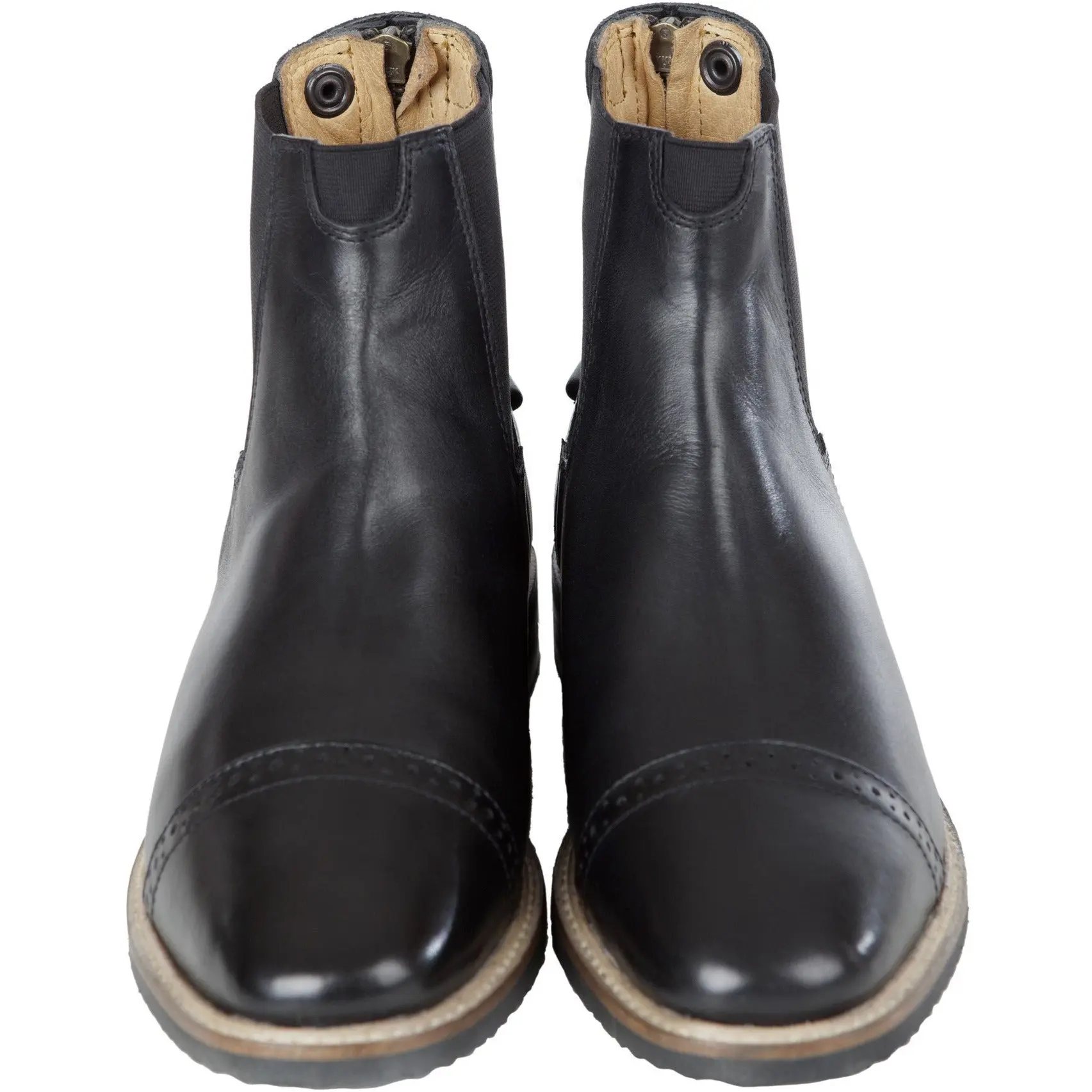 Huntley Equestrian Adult Classic Black Leather Zipper Paddock Boot - Image 6