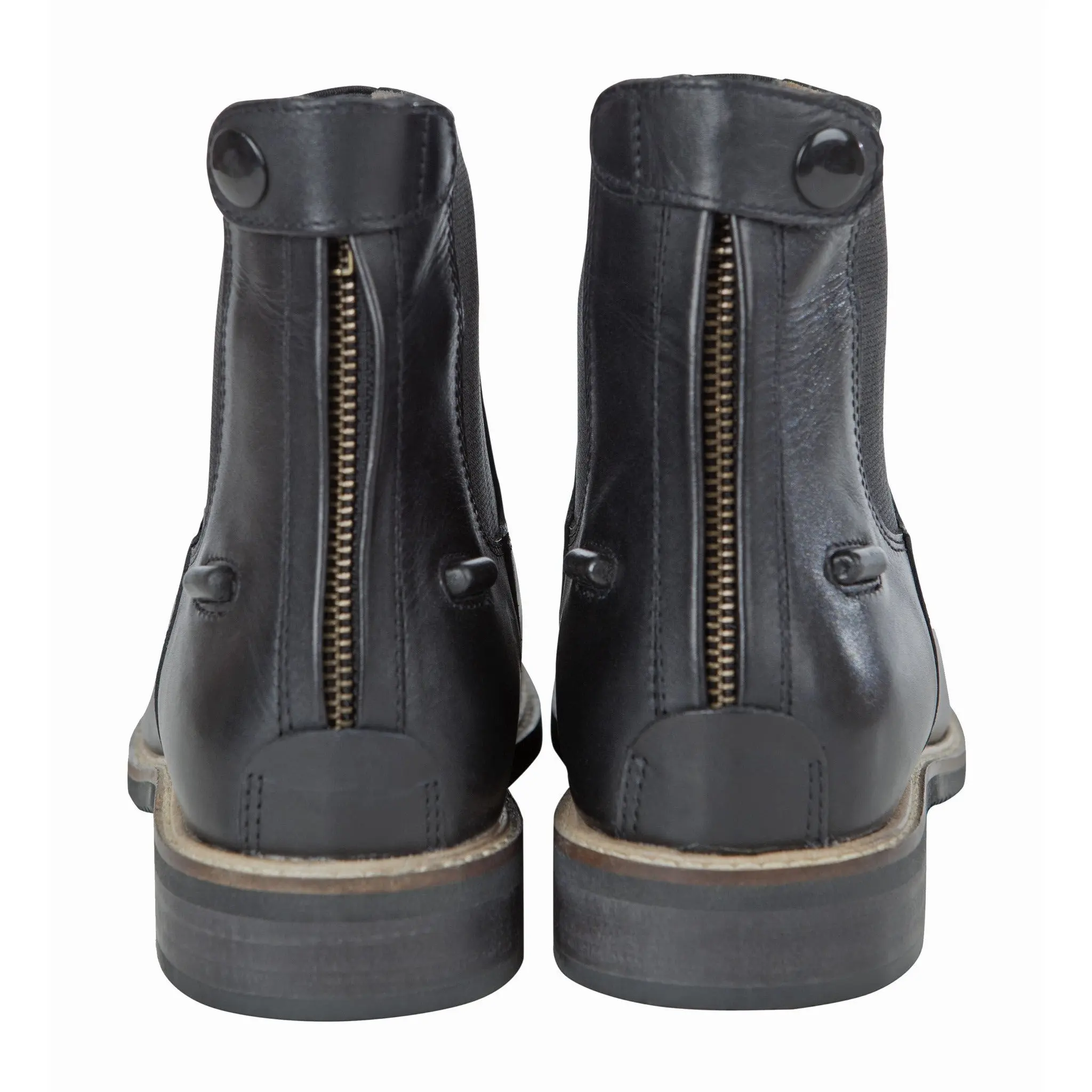 Huntley Equestrian Adult Classic Black Leather Zipper Paddock Boot - Image 7