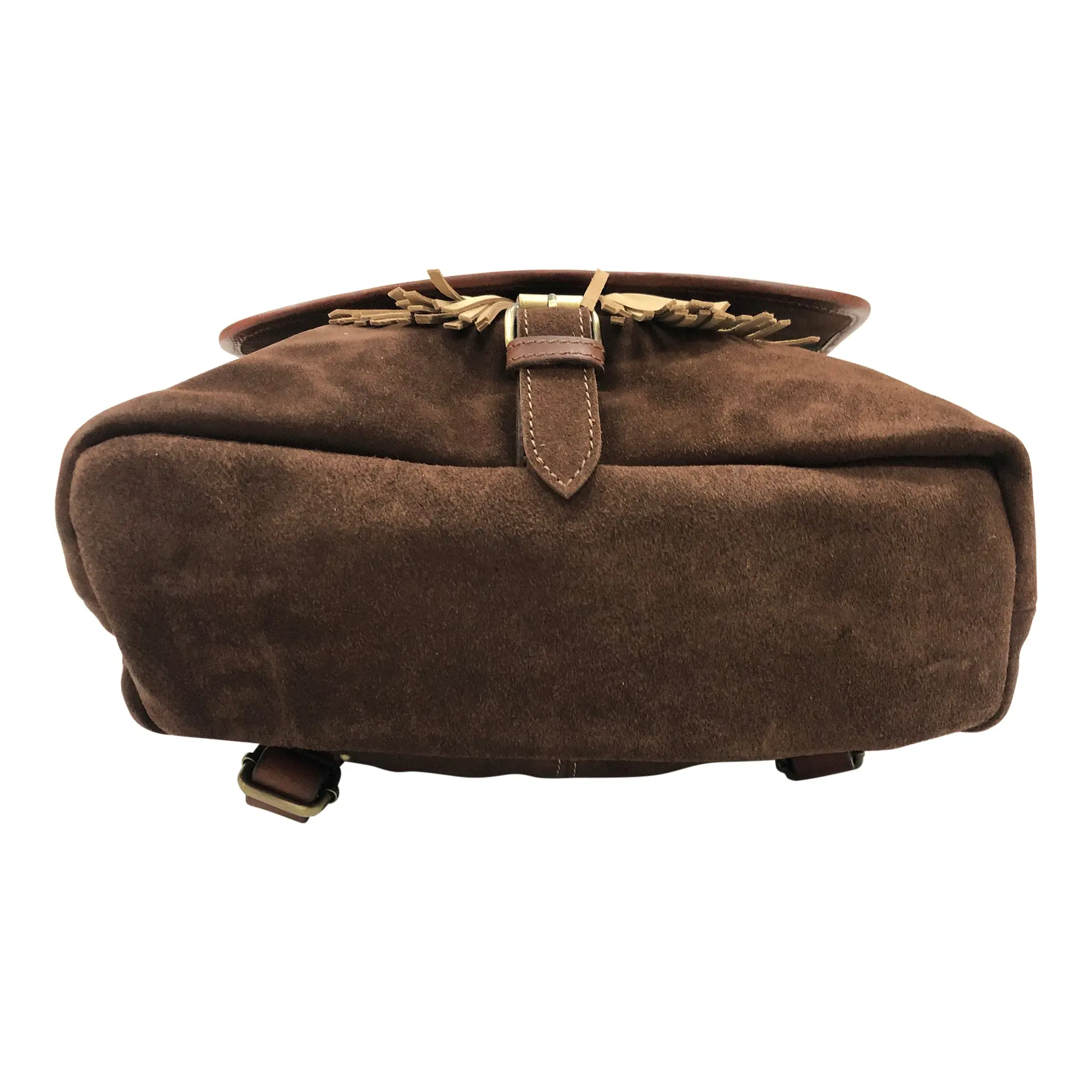 Huntley Equestrian Cowhide Suede Leather Designer Shoulder Backpack - Image 7