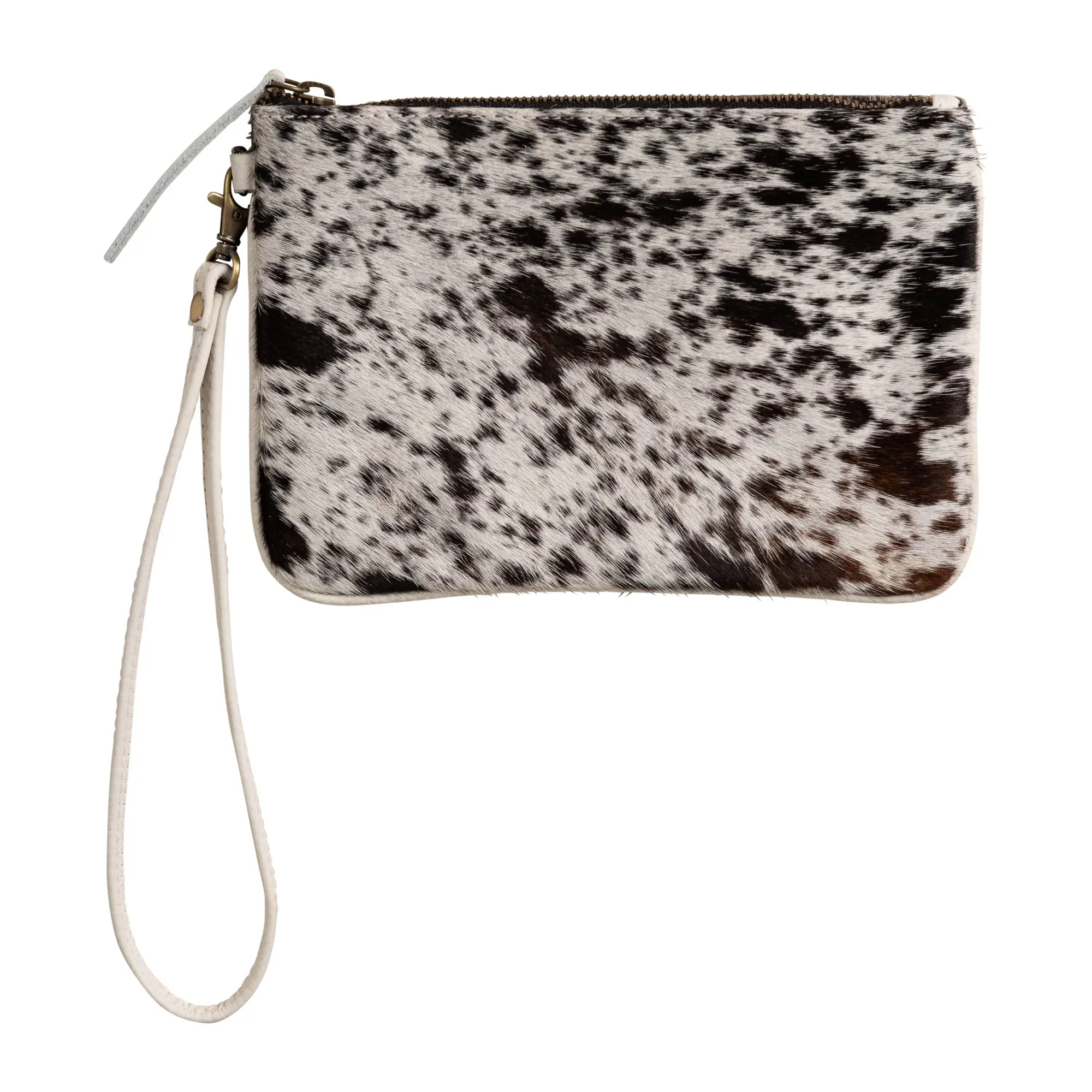 Huntley Equestrian Cowhide Wristlet Handbag Small with Zipper - Image 3