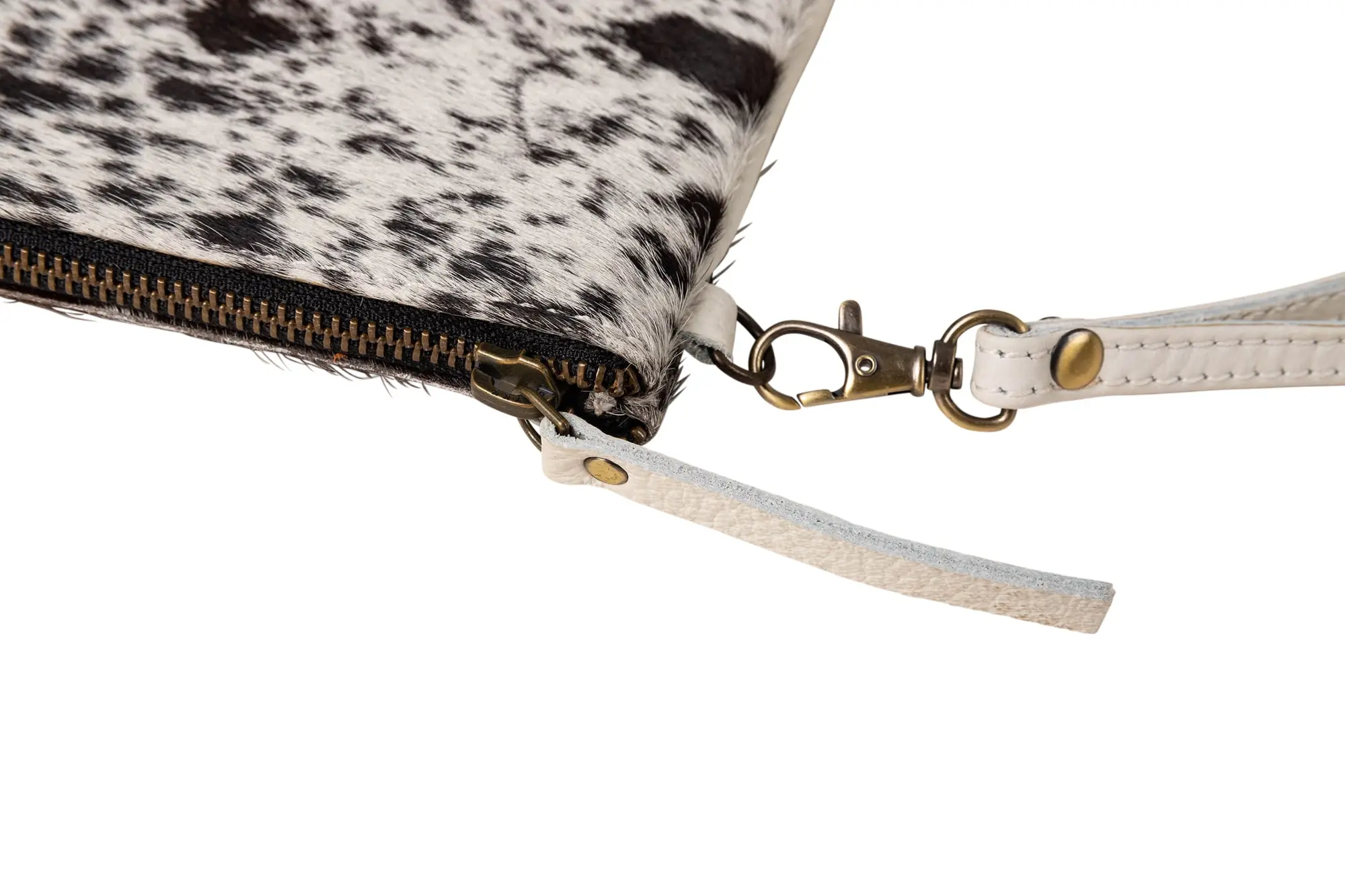 Huntley Equestrian Cowhide Wristlet Handbag Small with Zipper - Image 5