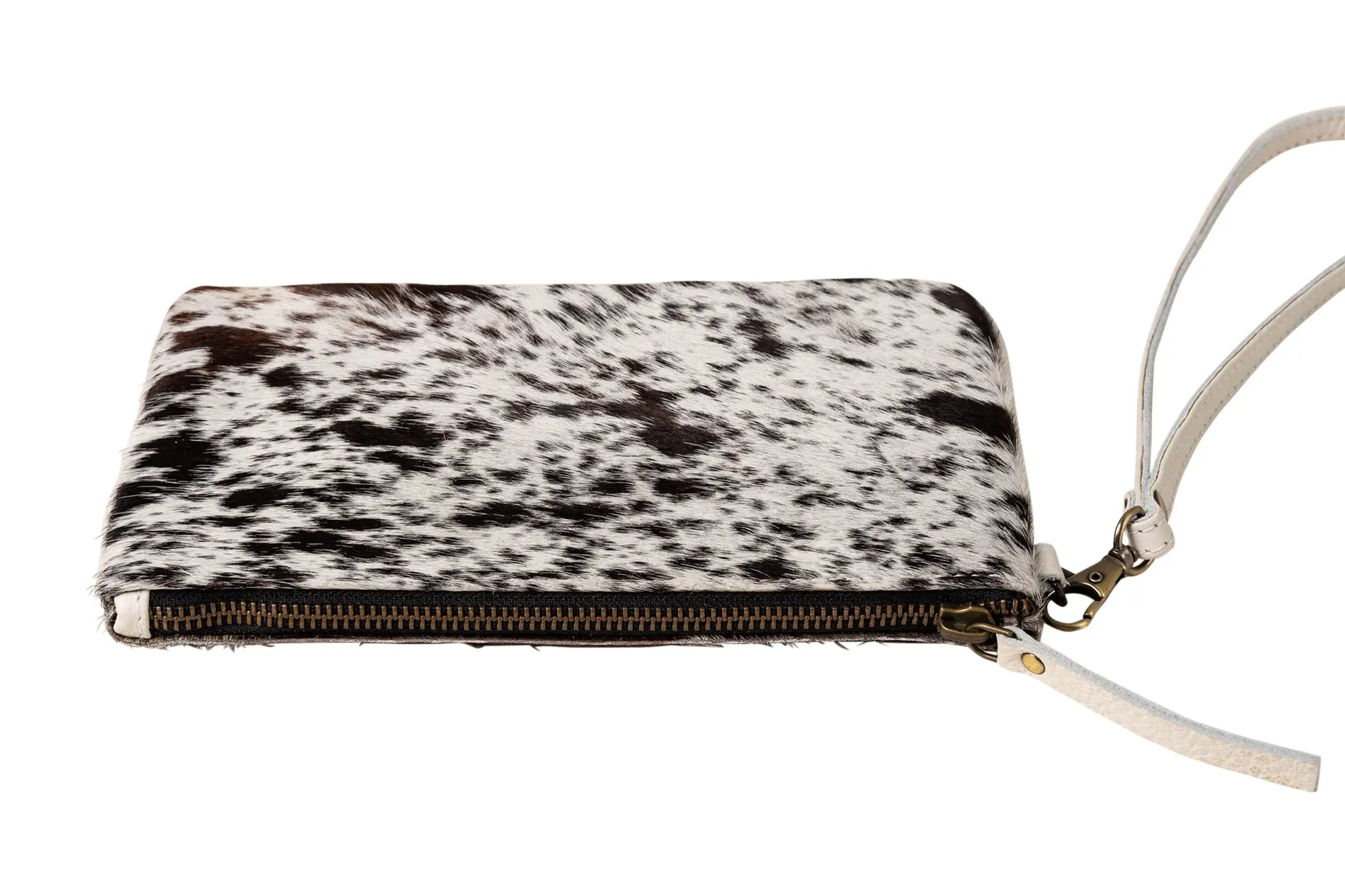 Huntley Equestrian Cowhide Wristlet Handbag Small with Zipper - Image 7