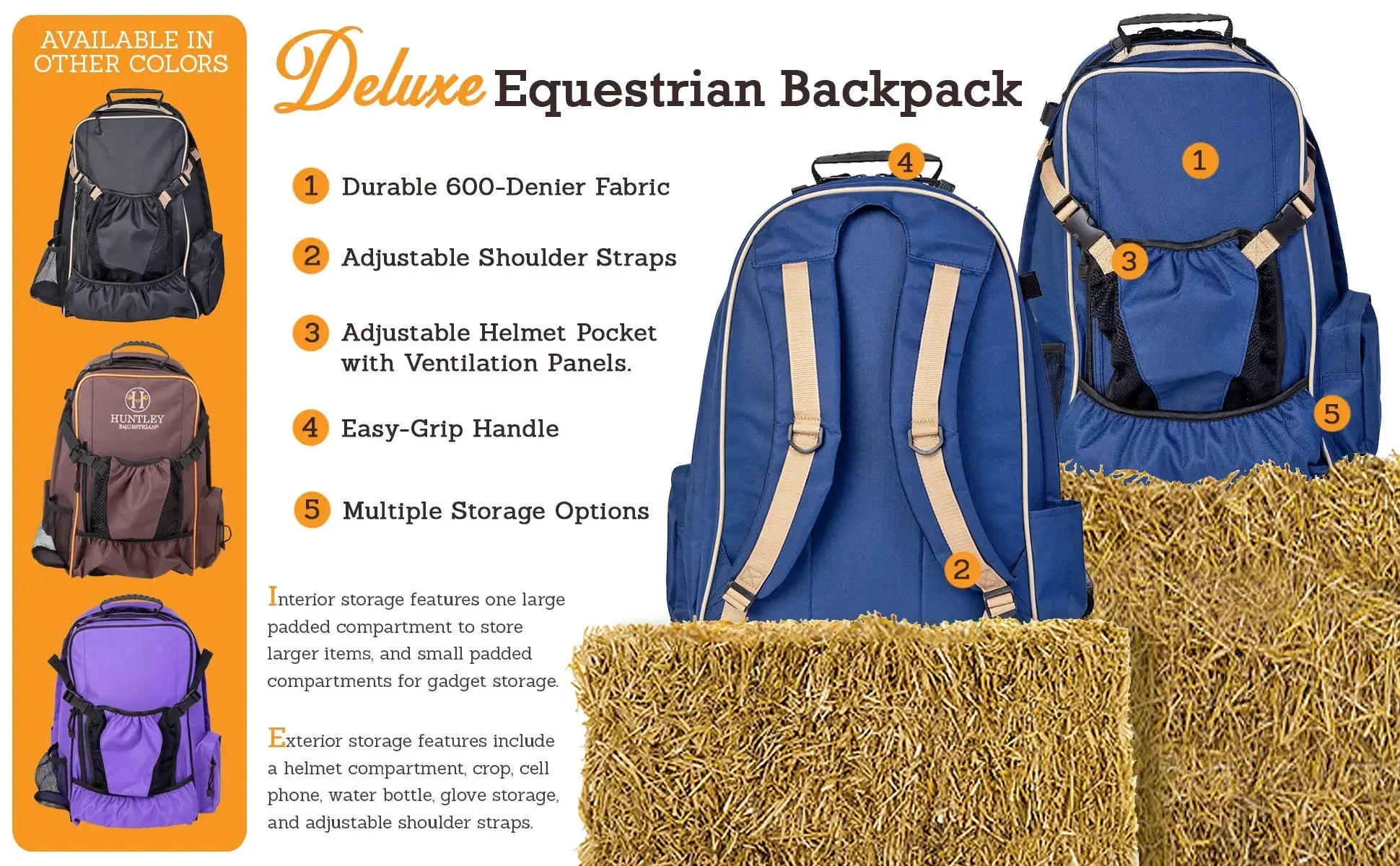Huntley Equestrian Deluxe Equestrian Backpack - Image 13