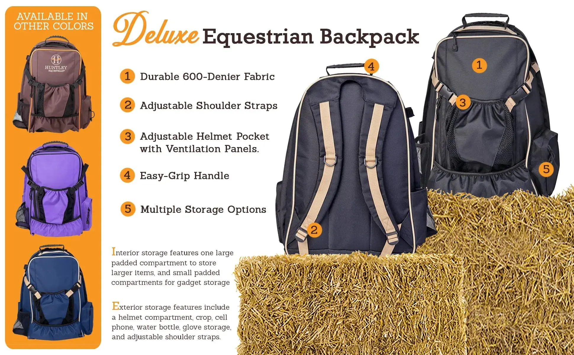 Huntley Equestrian Deluxe Equestrian Backpack - Image 21