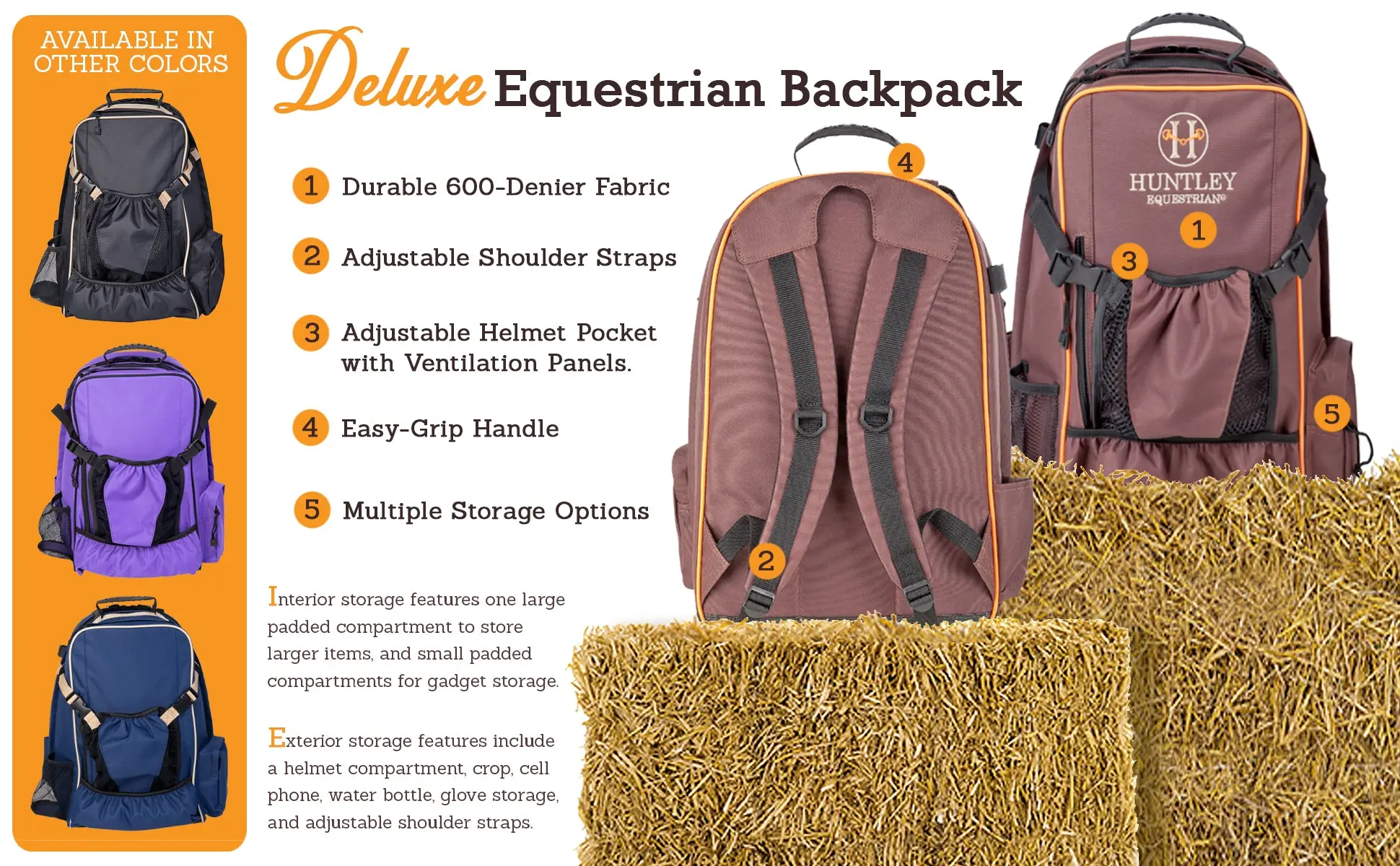 Huntley Equestrian Deluxe Equestrian Backpack - Image 6