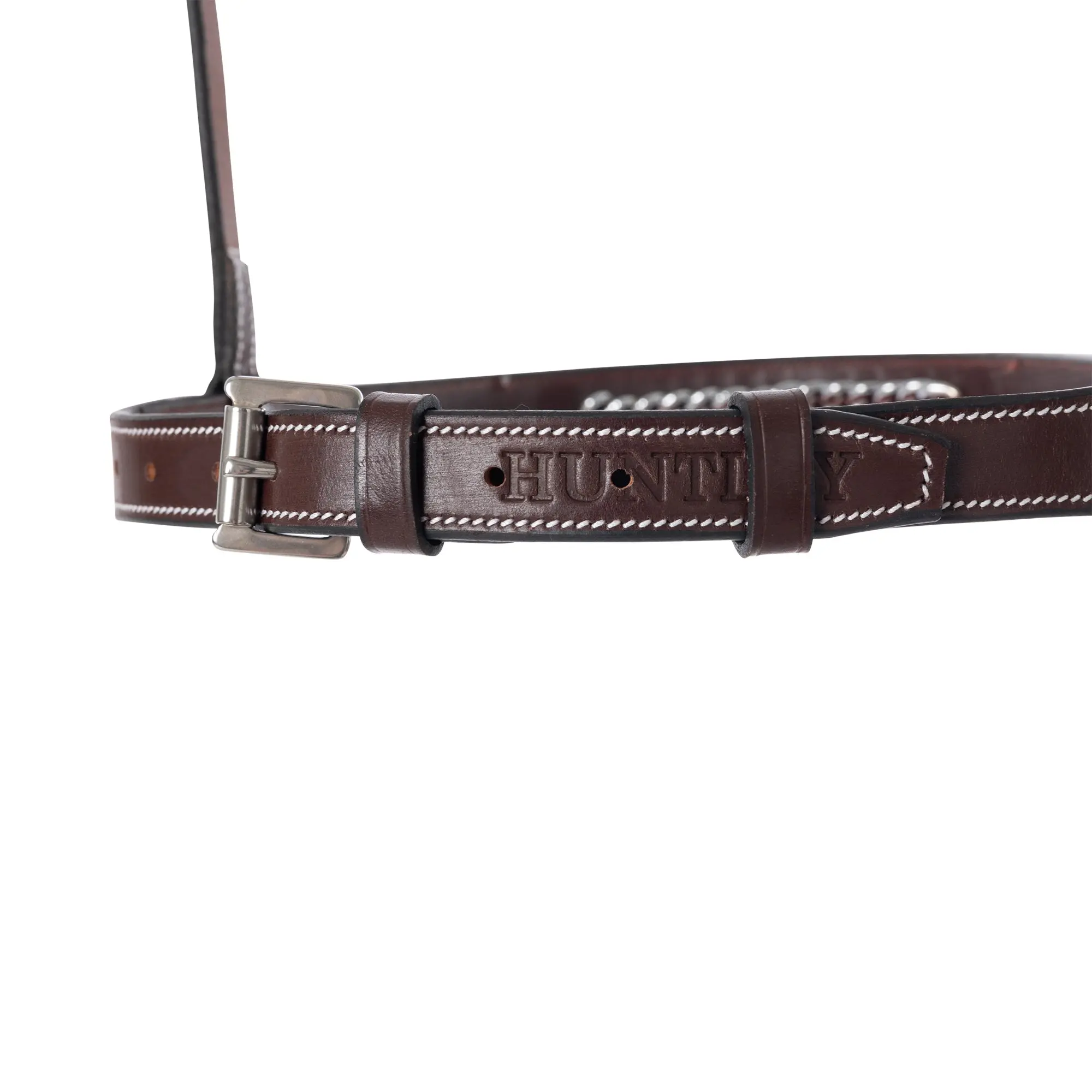 Huntley Equestrian Fancy Stitched Raised Chain Noseband - Image 3