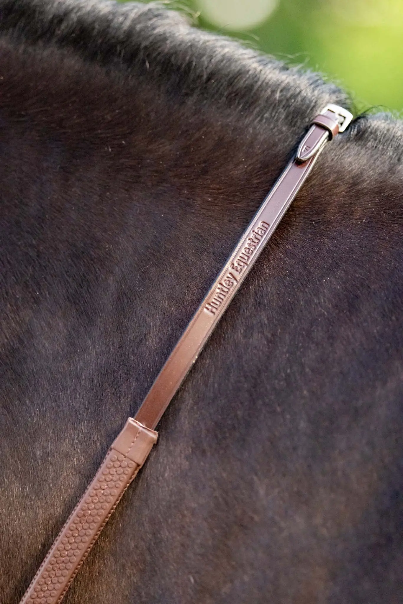 Huntley Equestrian Fancy Stitched Rubber Reins, 5/8" Inch Width - Image 5