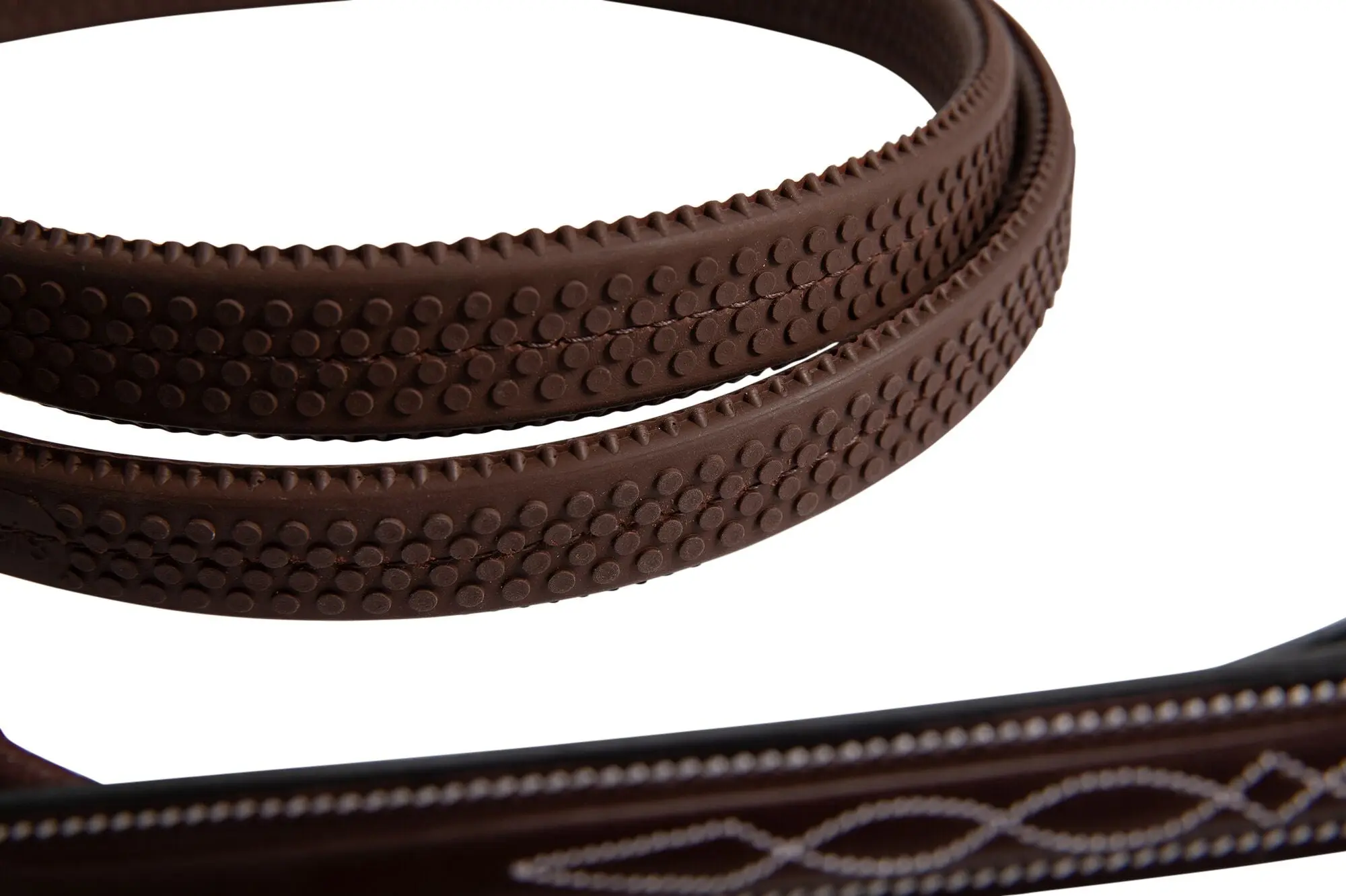 Huntley Equestrian Fancy Stitched Rubber Reins, 5/8" Inch Width - Image 8