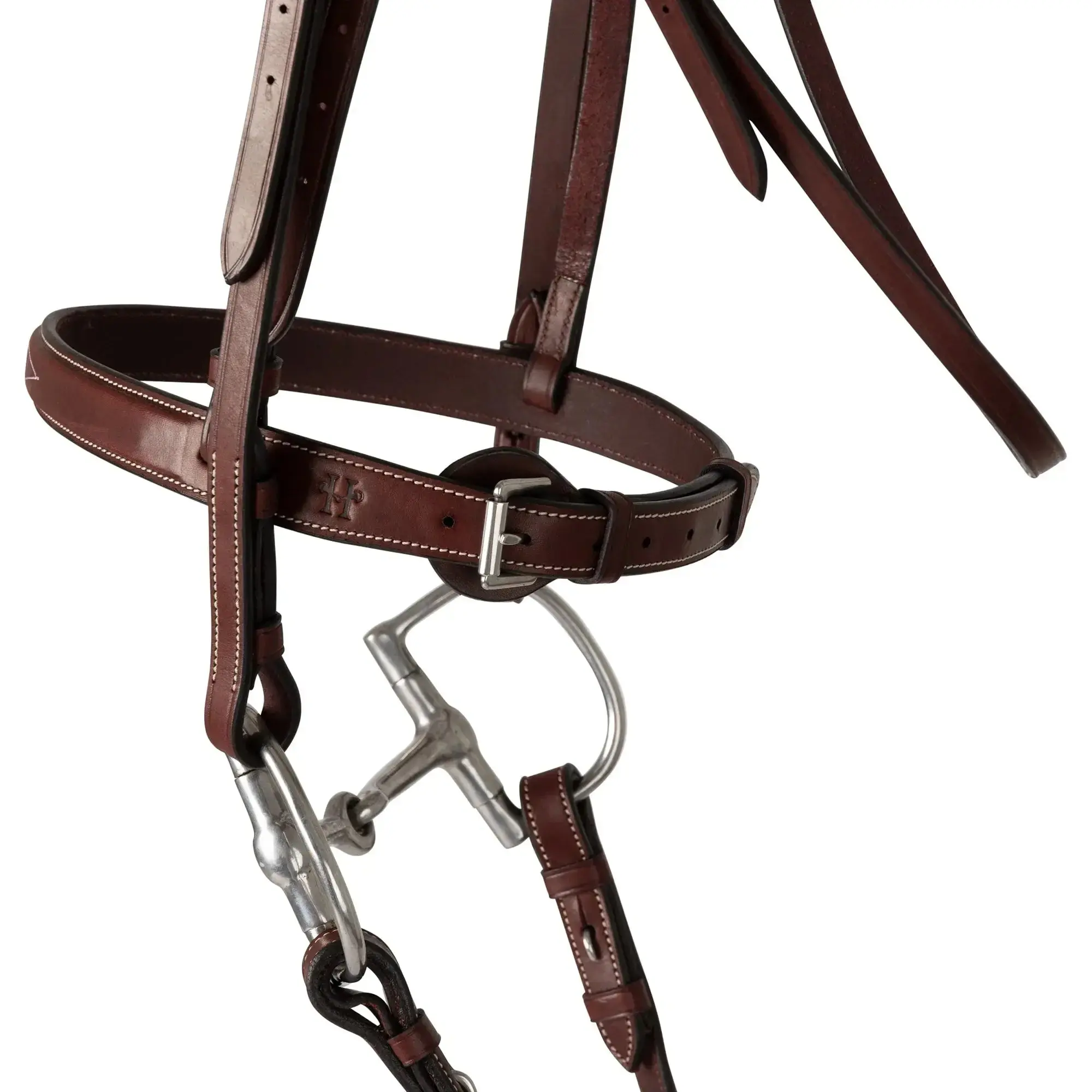Huntley Equestrian Fancy Stitched Schooling Hunter Bridle with Reins - Image 10
