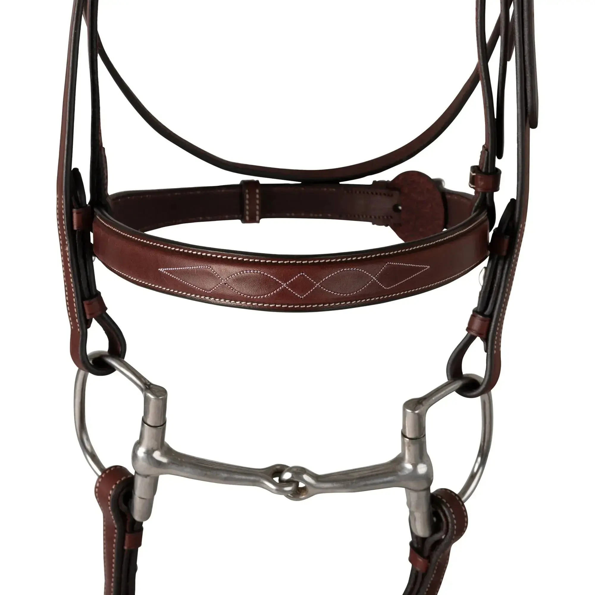 Huntley Equestrian Fancy Stitched Schooling Hunter Bridle with Reins - Image 11