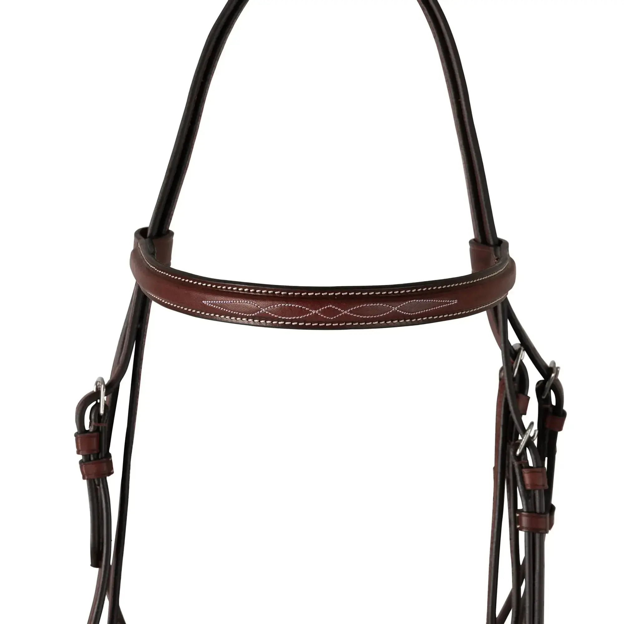 Huntley Equestrian Fancy Stitched Schooling Hunter Bridle with Reins - Image 8