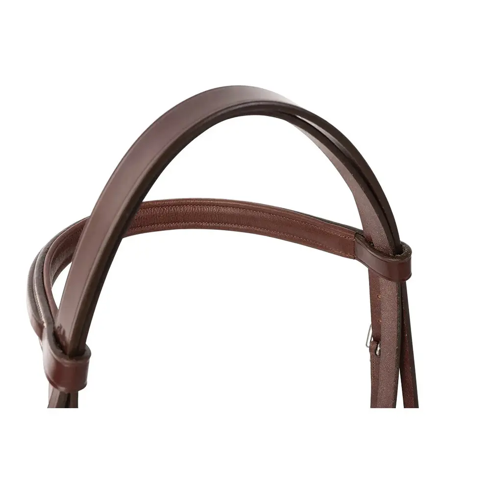 Huntley Equestrian Fancy Stitched Sedgwick Leather Padded Bridle with Reins - Image 3