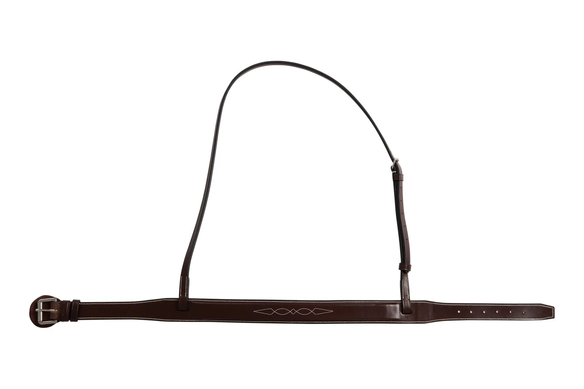 Huntley Equestrian Fancy Stitched Square Raised Noseband, 1 3/8" Inch wide. Noseband only. - Image 3