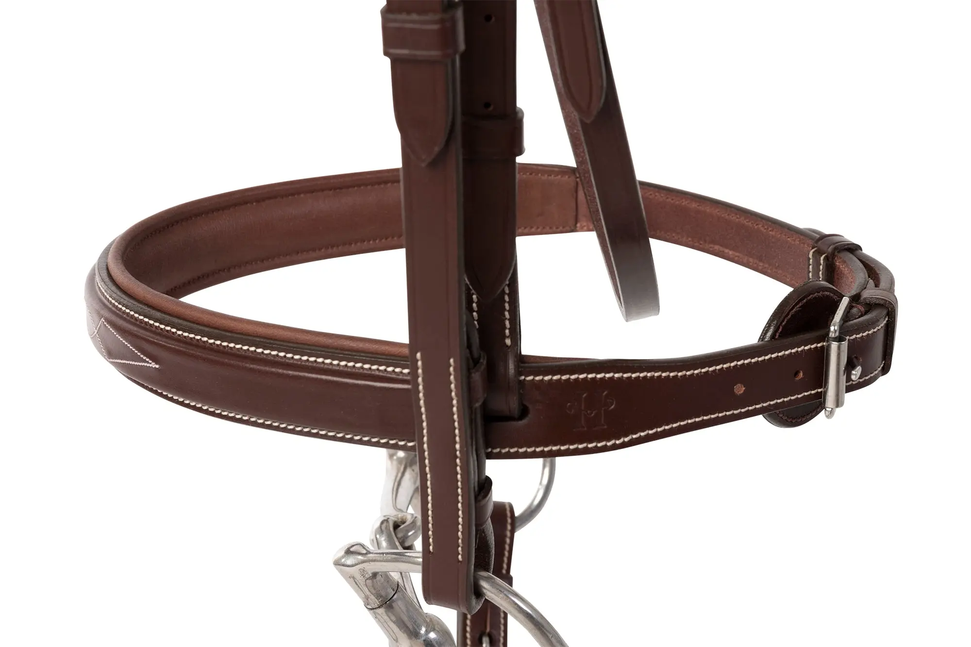 Huntley Equestrian Fancy Stitched Square Raised Padded Noseband - Image 3