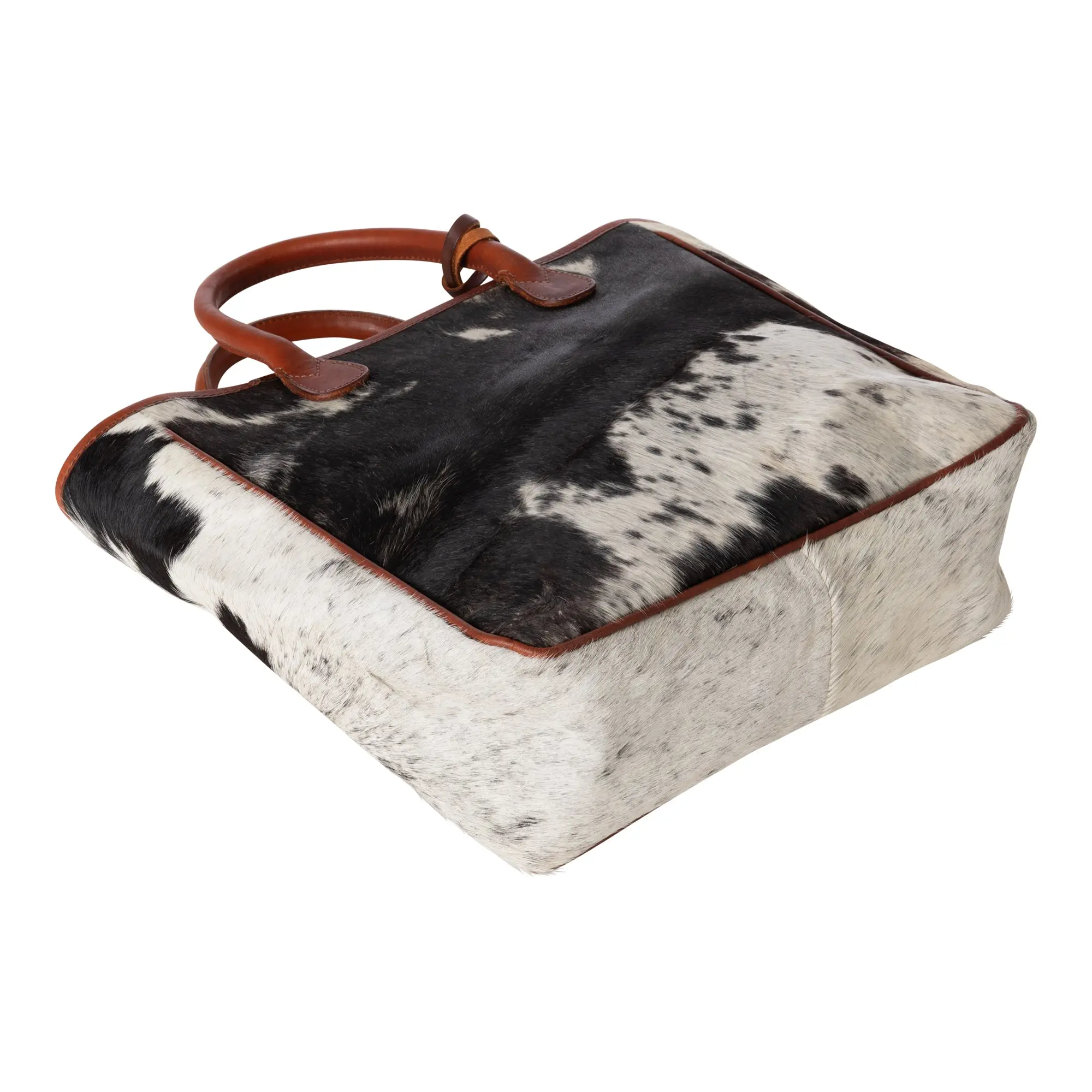 Huntley Equestrian Hair On Hide Cow Leather Tote Handbag - Image 8
