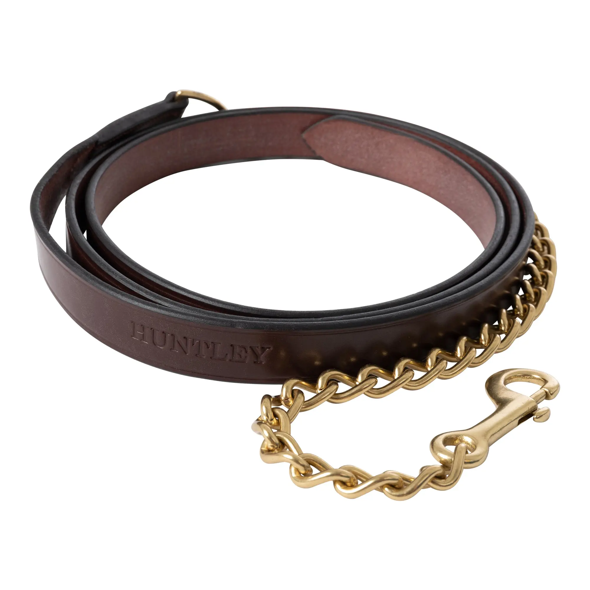 Huntley Equestrian Leather Lead with Brass Chain - Image 13