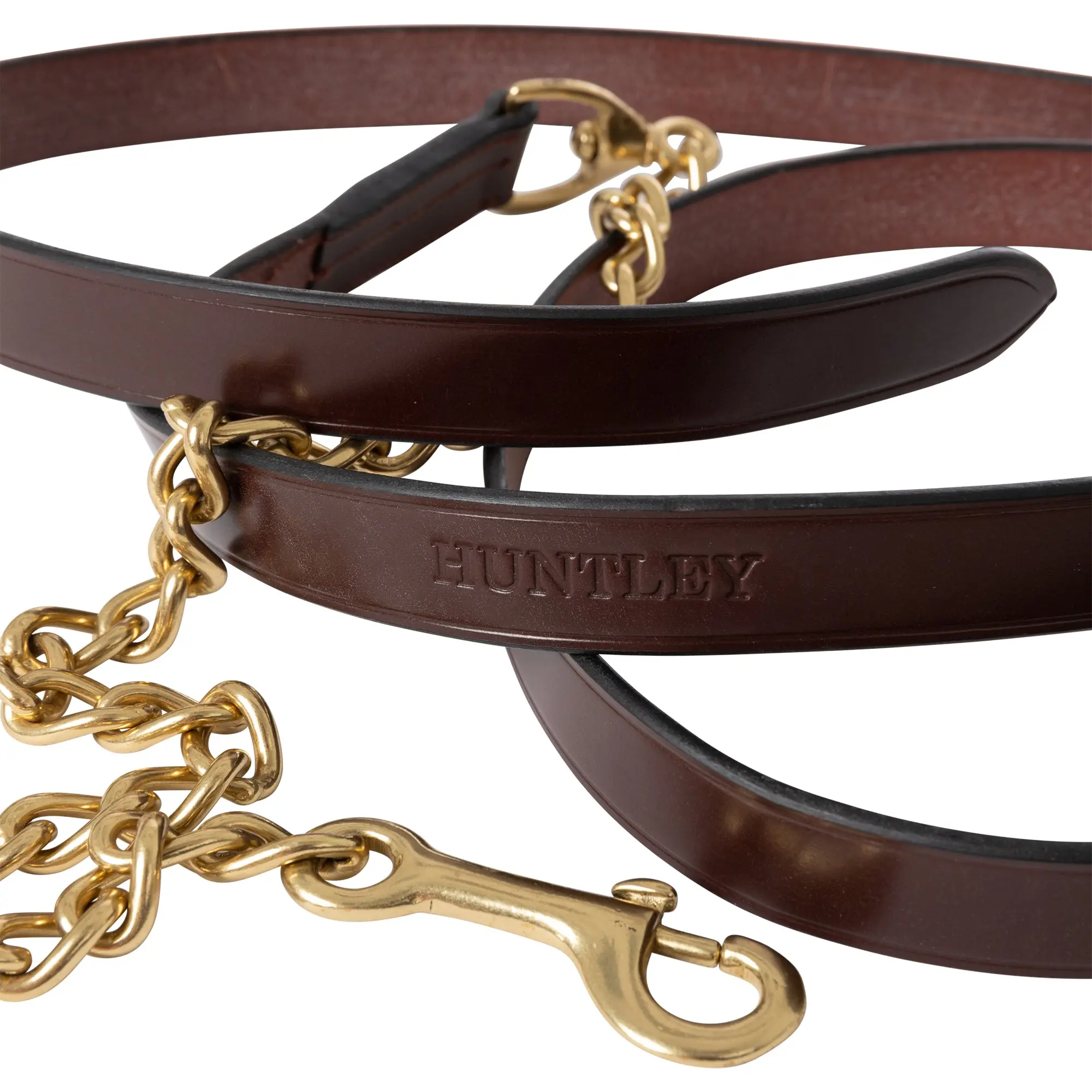 Huntley Equestrian Leather Lead with Brass Chain - Image 14